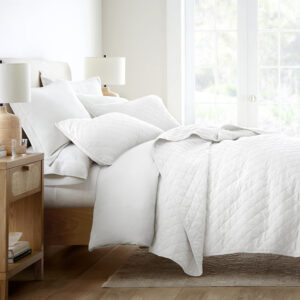 3-Piece Diamond Stitch Quilted Coverlet Set