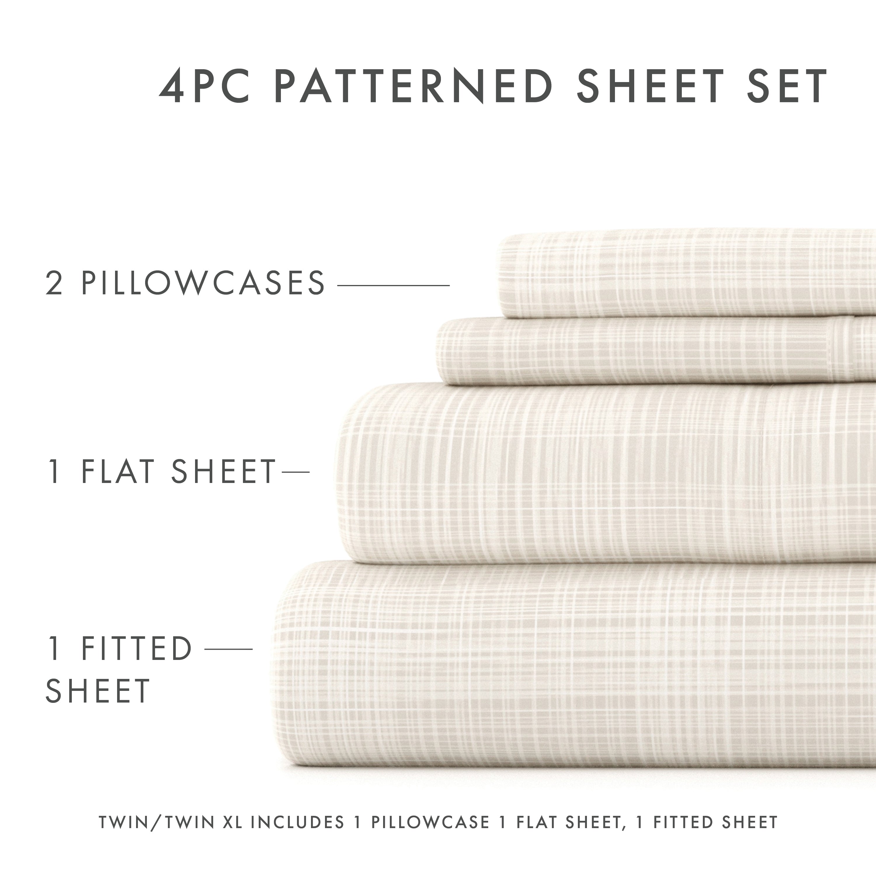 Thatch Pattern 4-Piece Sheet Set