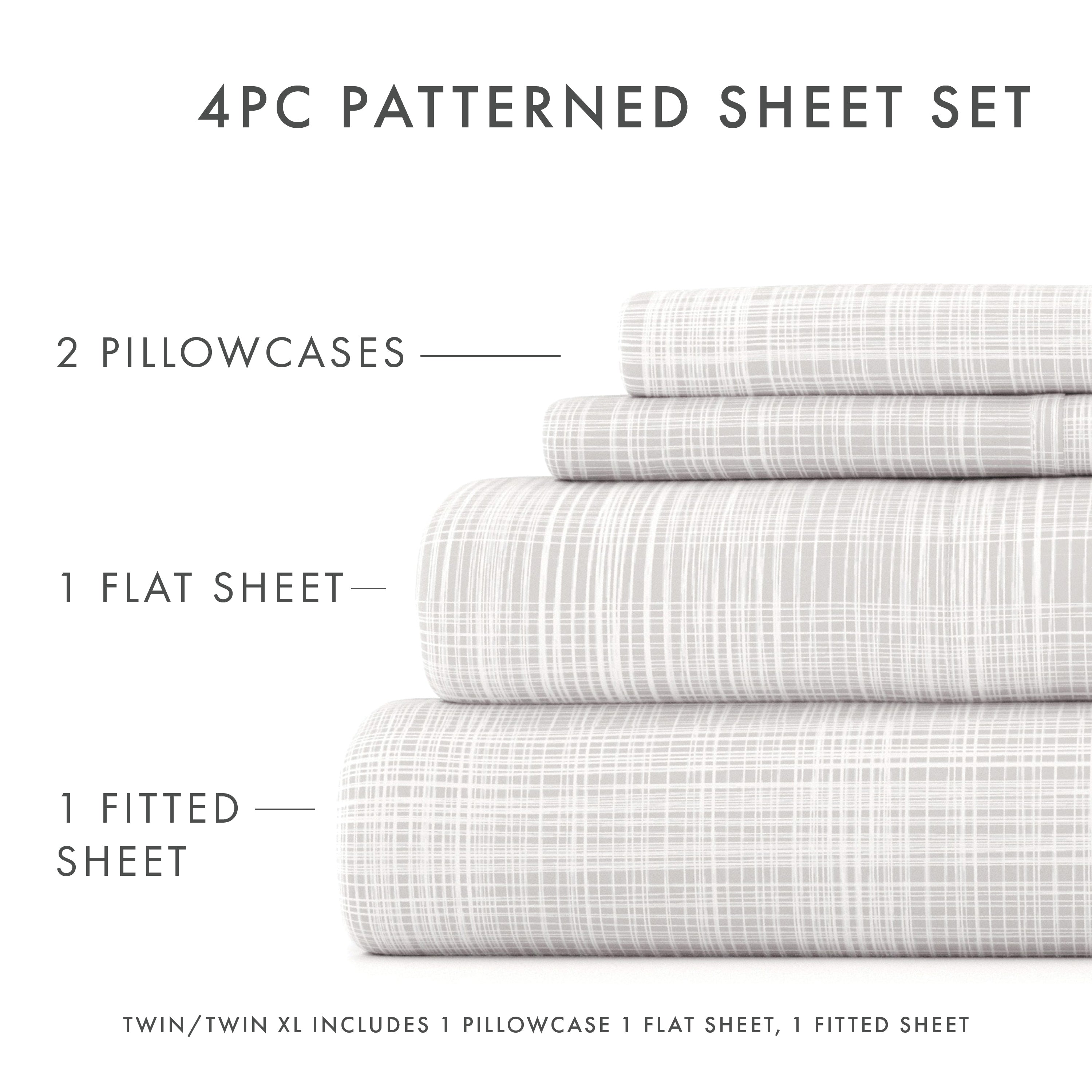 Thatch Pattern 4-Piece Sheet Set