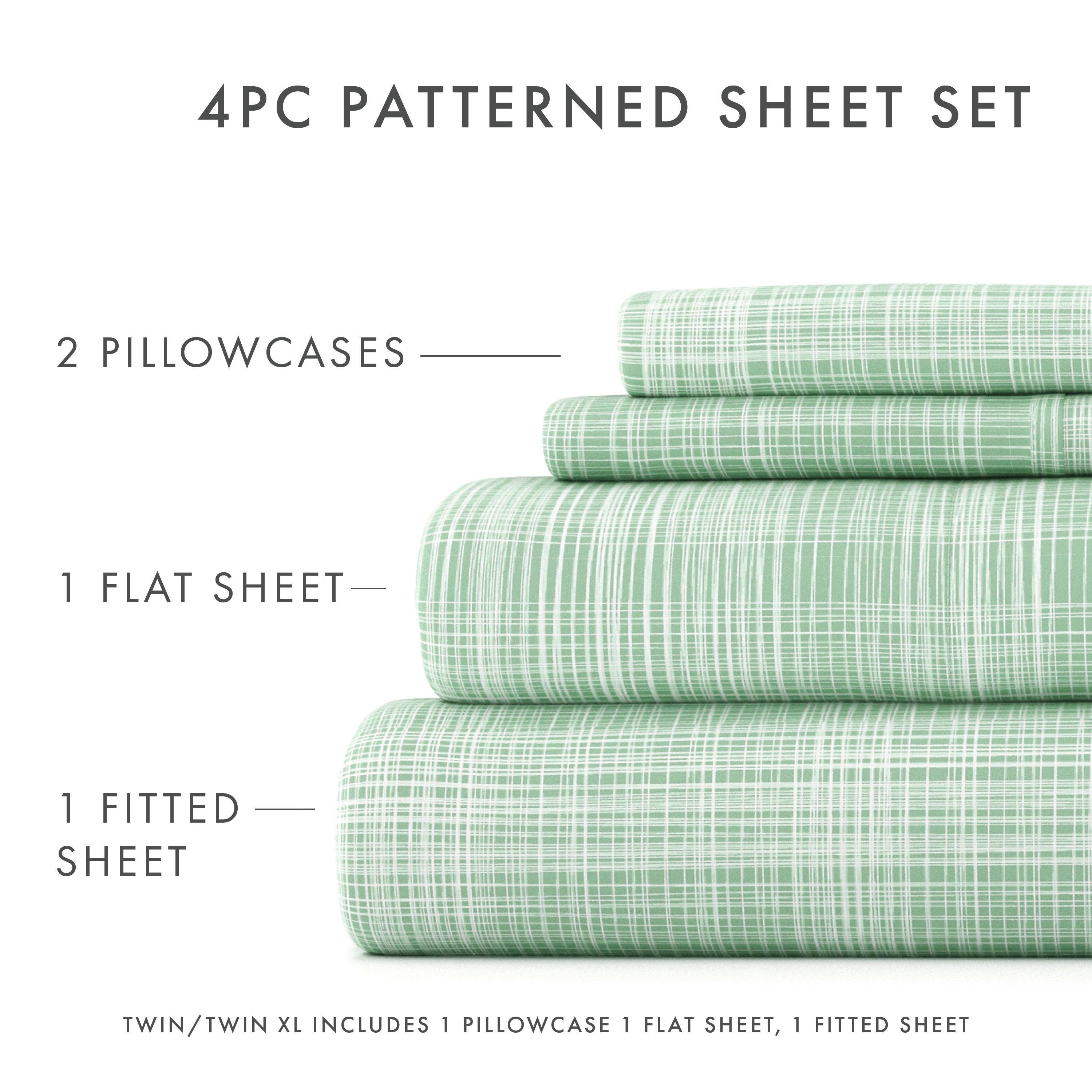 Thatch Pattern 4-Piece Sheet Set