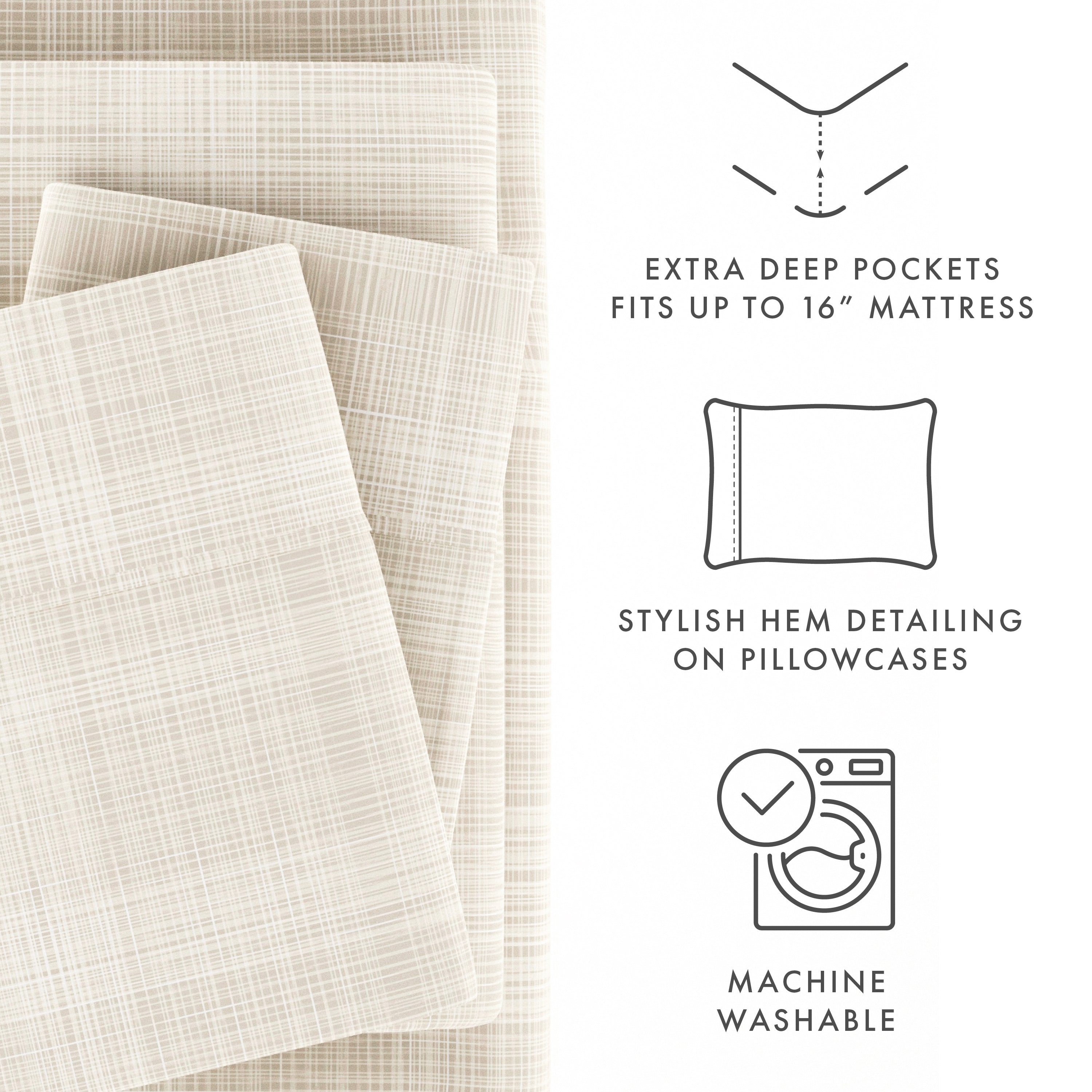 Thatch Pattern 4-Piece Sheet Set