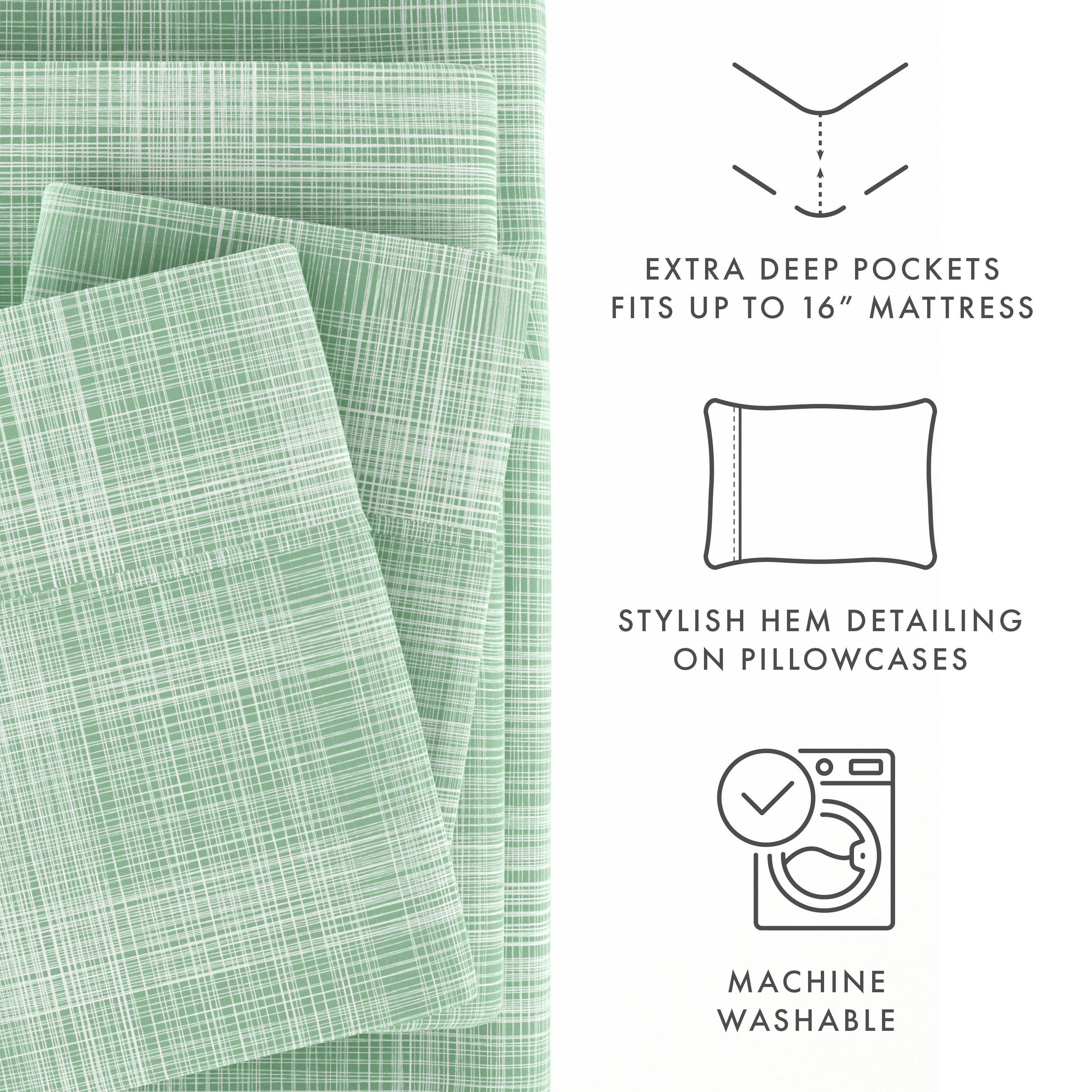 Thatch Pattern 4-Piece Sheet Set