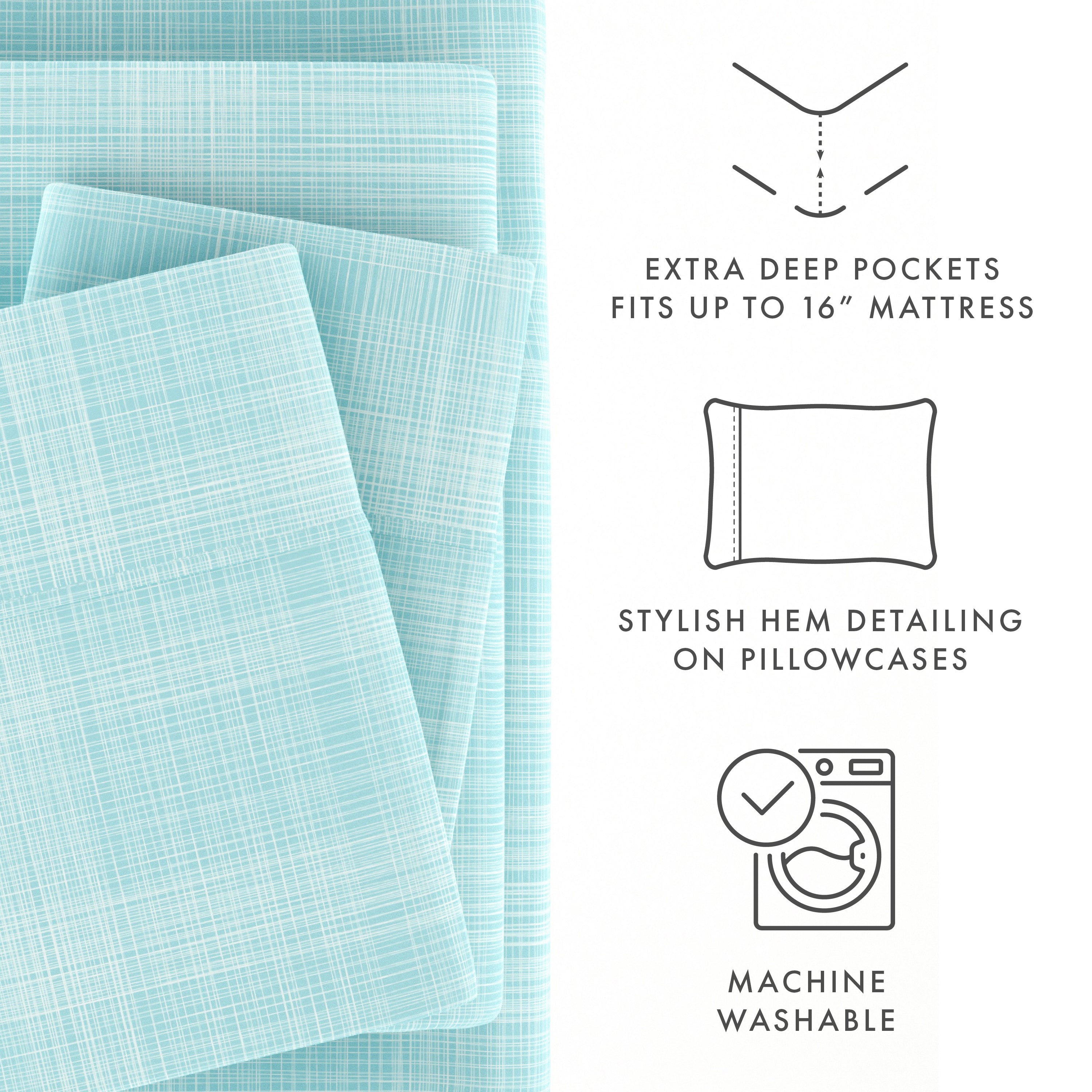 Thatch Pattern 4-Piece Sheet Set