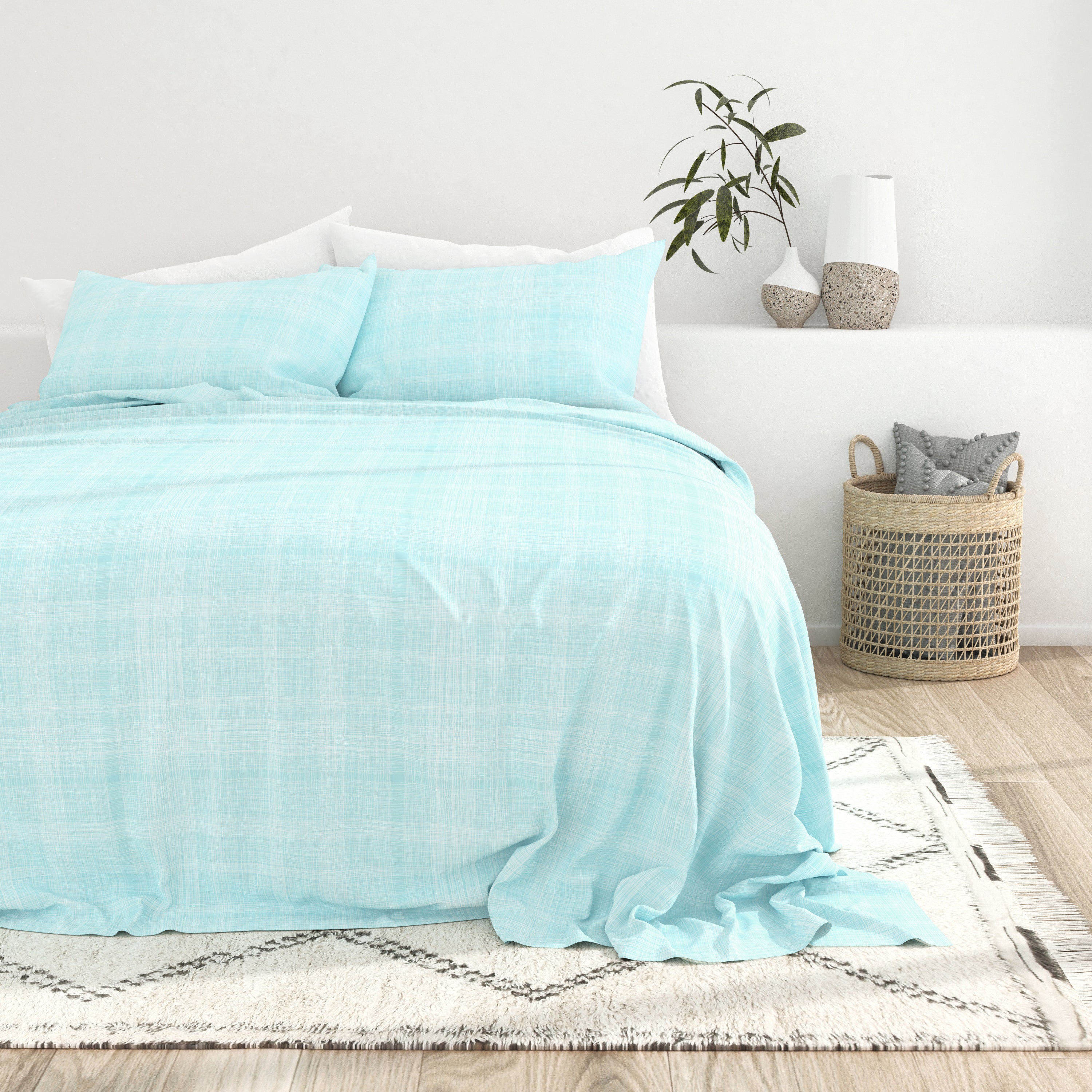 Thatch Pattern 4-Piece Sheet Set