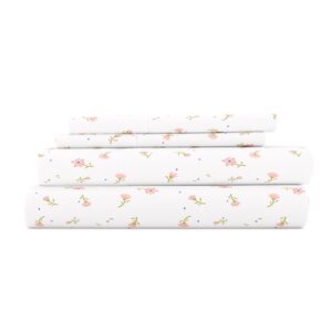 Soft Floral Pattern 4-Piece Sheet Set