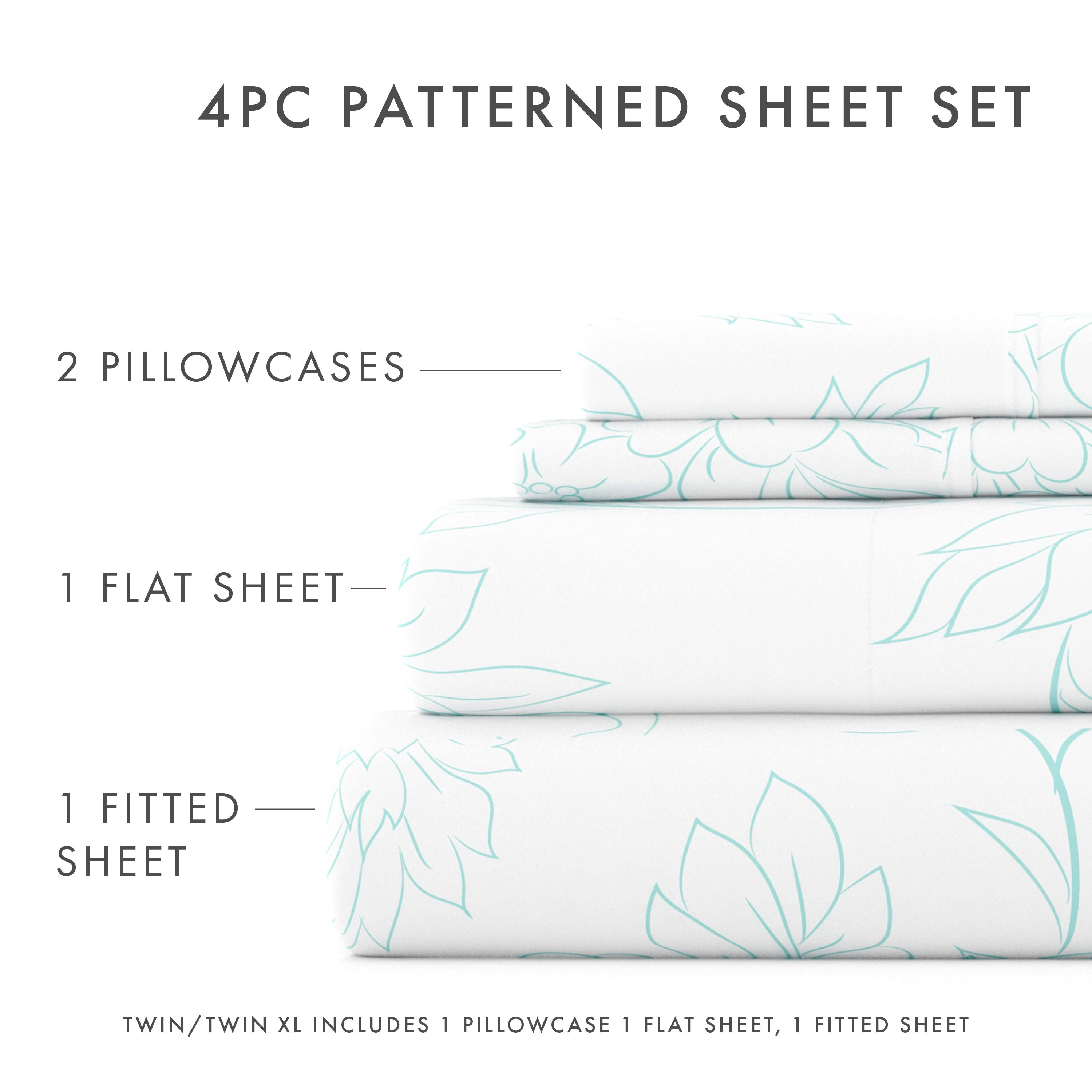 Vines Pattern 4-Piece Sheet Set