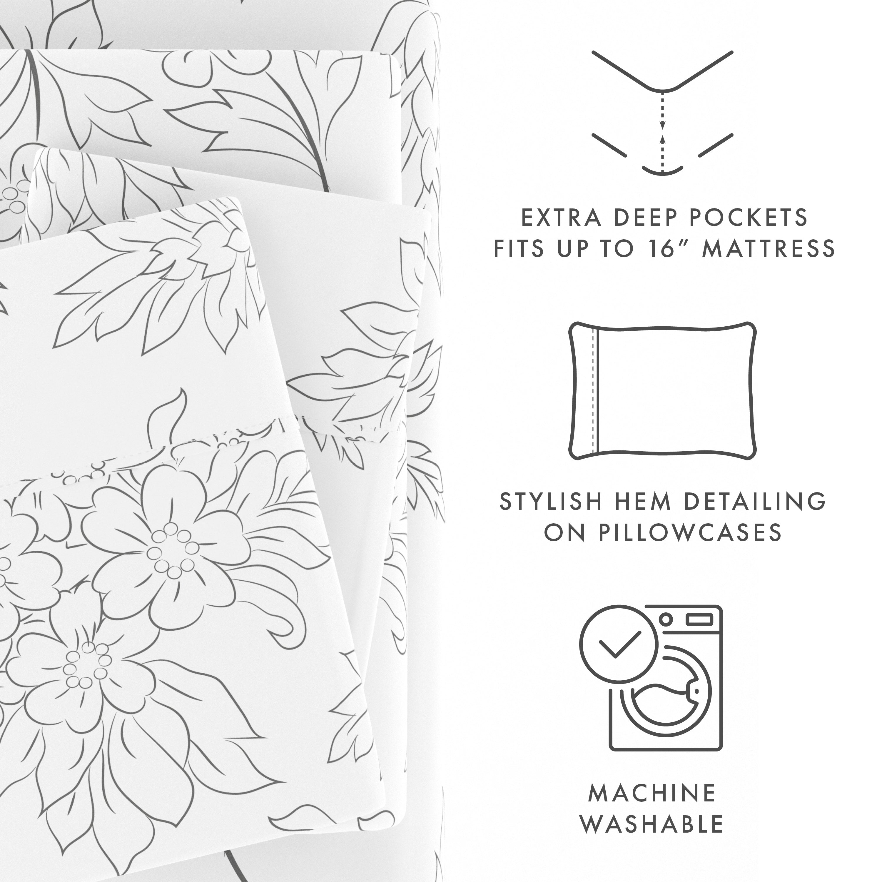 Vines Pattern 4-Piece Sheet Set
