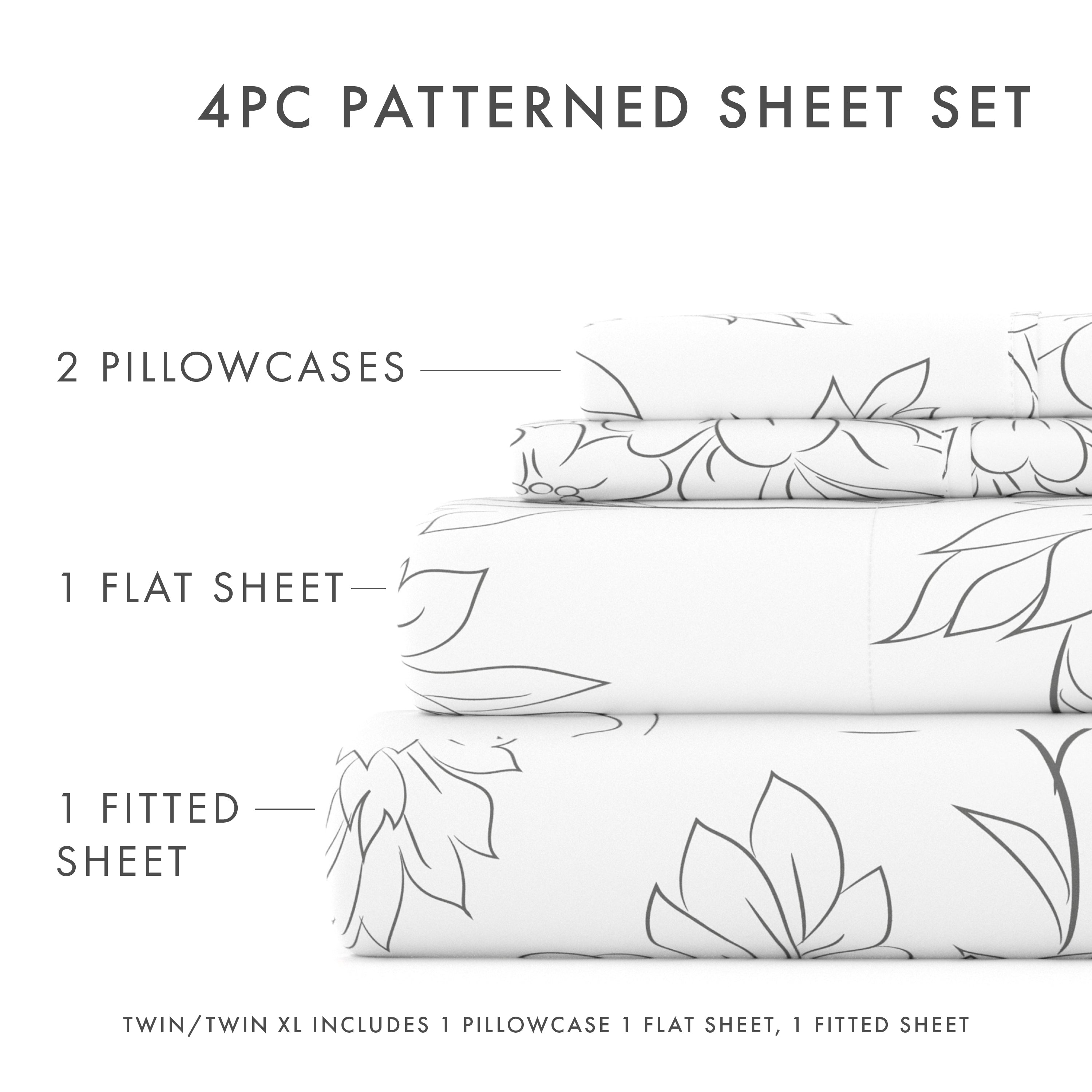 Vines Pattern 4-Piece Sheet Set