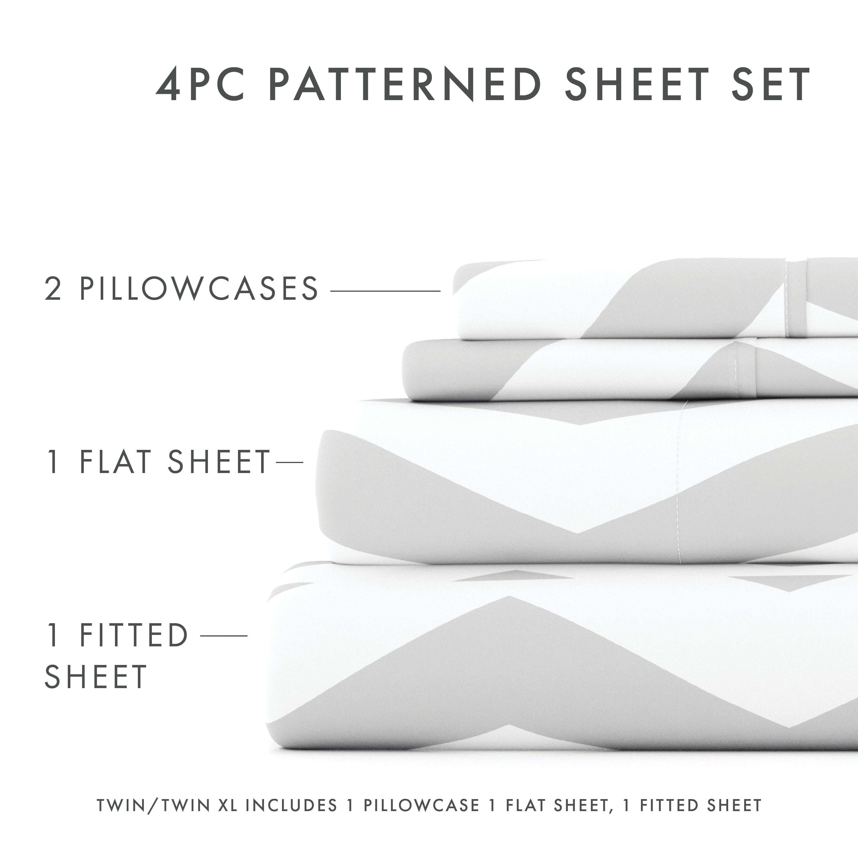 Arrow Pattern 4-Piece Sheet Set