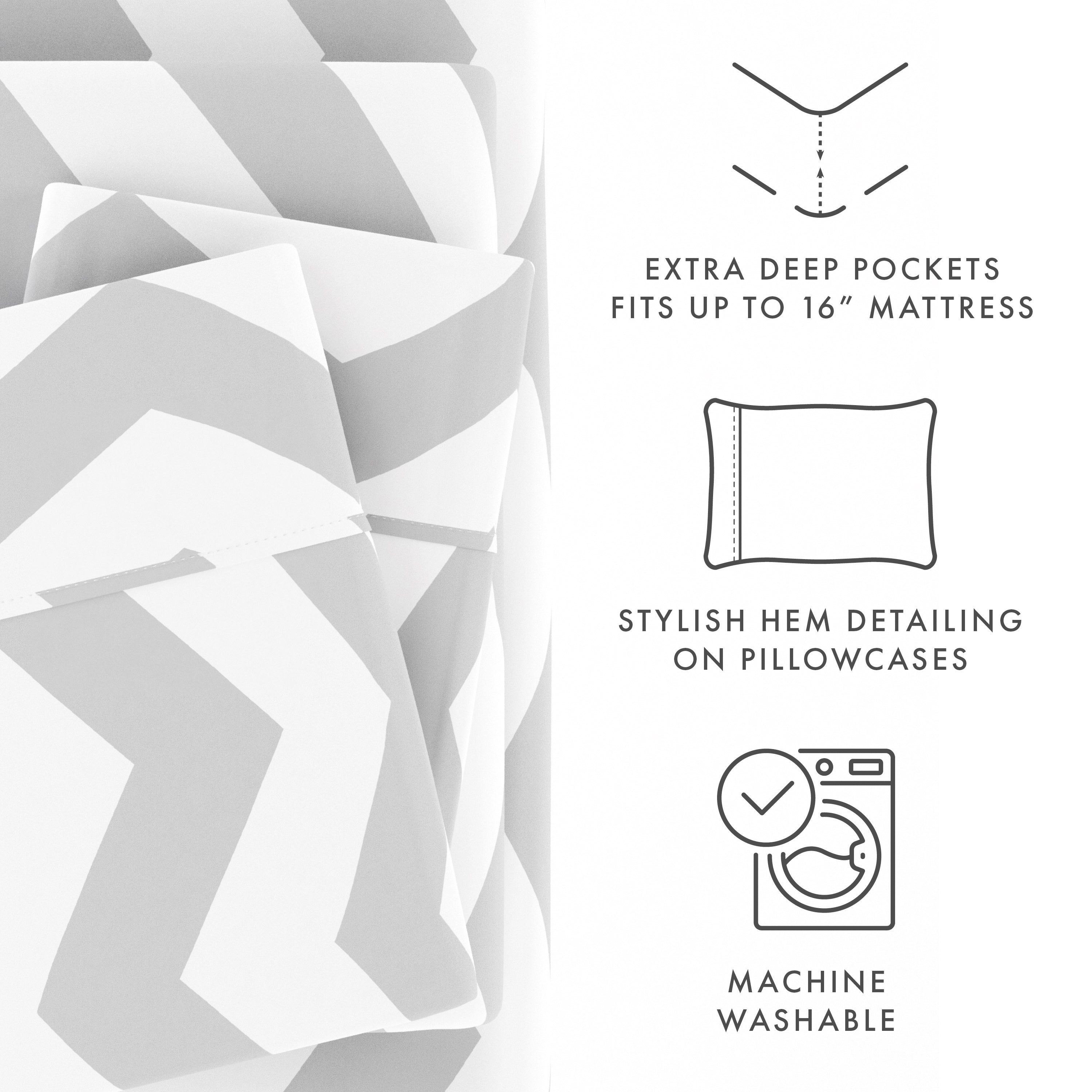 Arrow Pattern 4-Piece Sheet Set