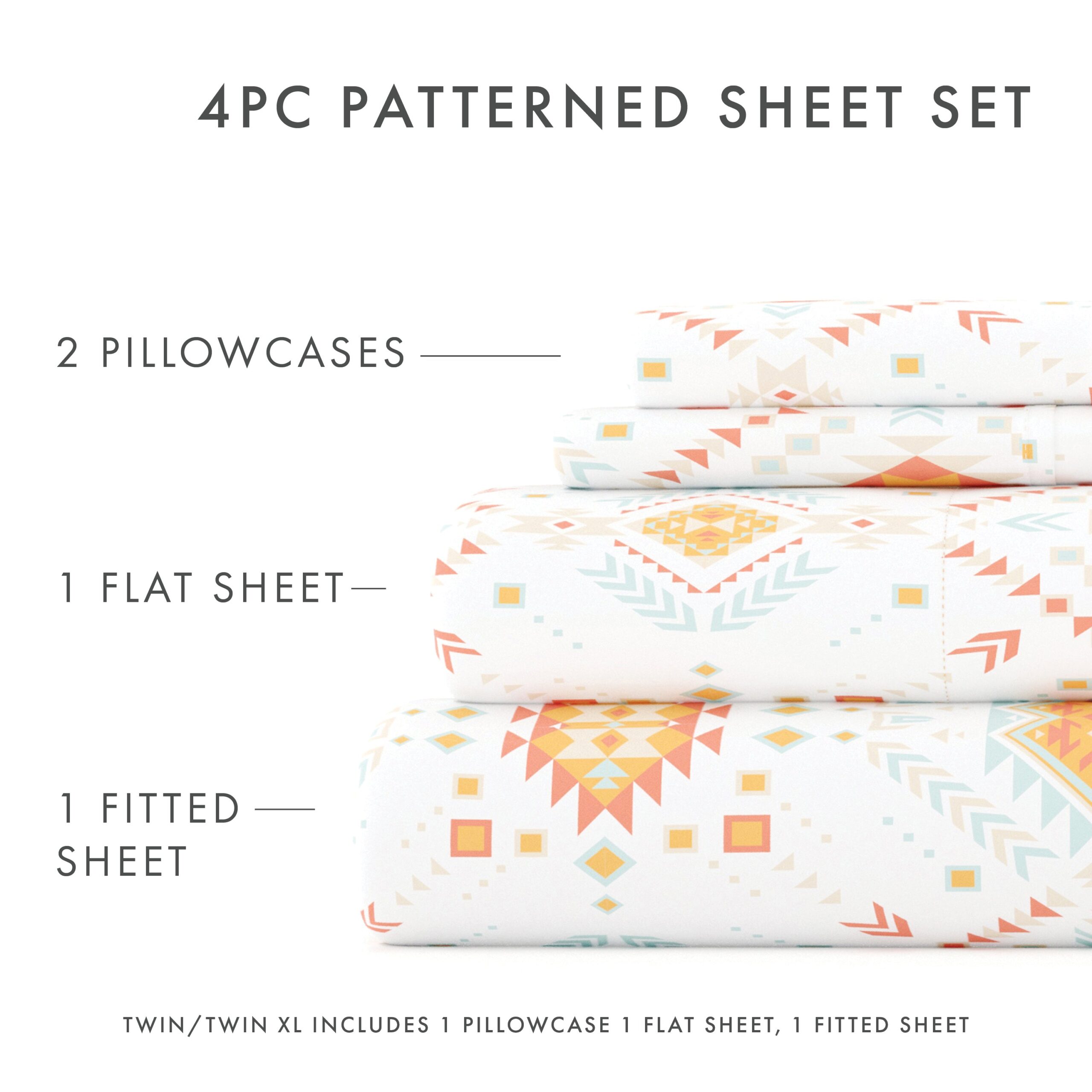Aztec Dreams Pattern 4-Piece Sheet Set
