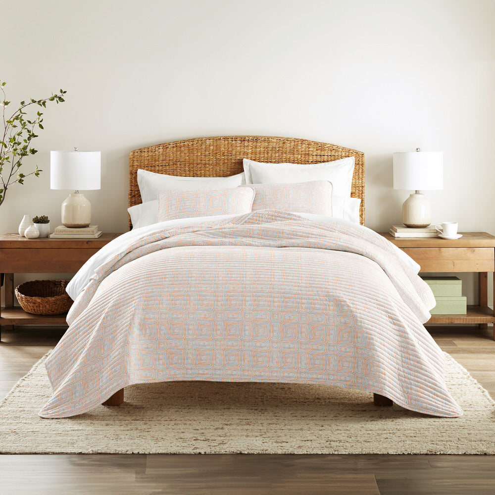 Geometric Maze Quilted Coverlet Set