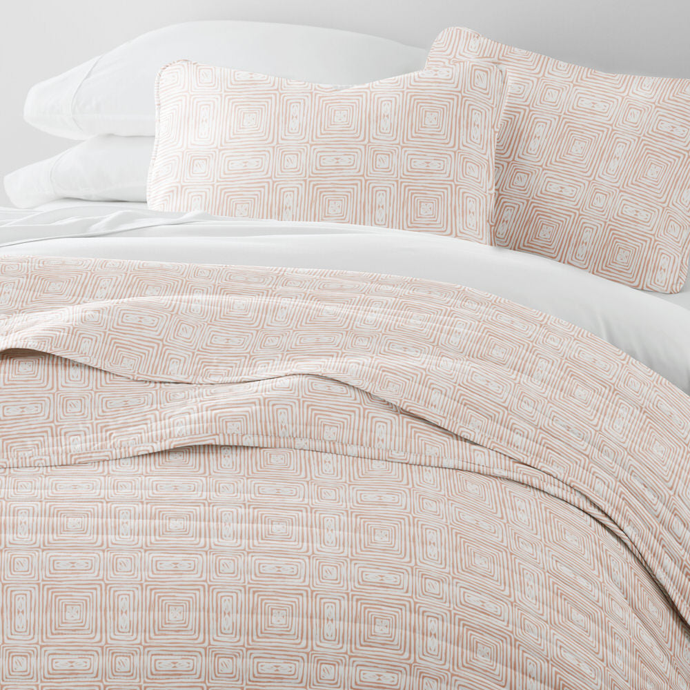 Geometric Maze Quilted Coverlet Set