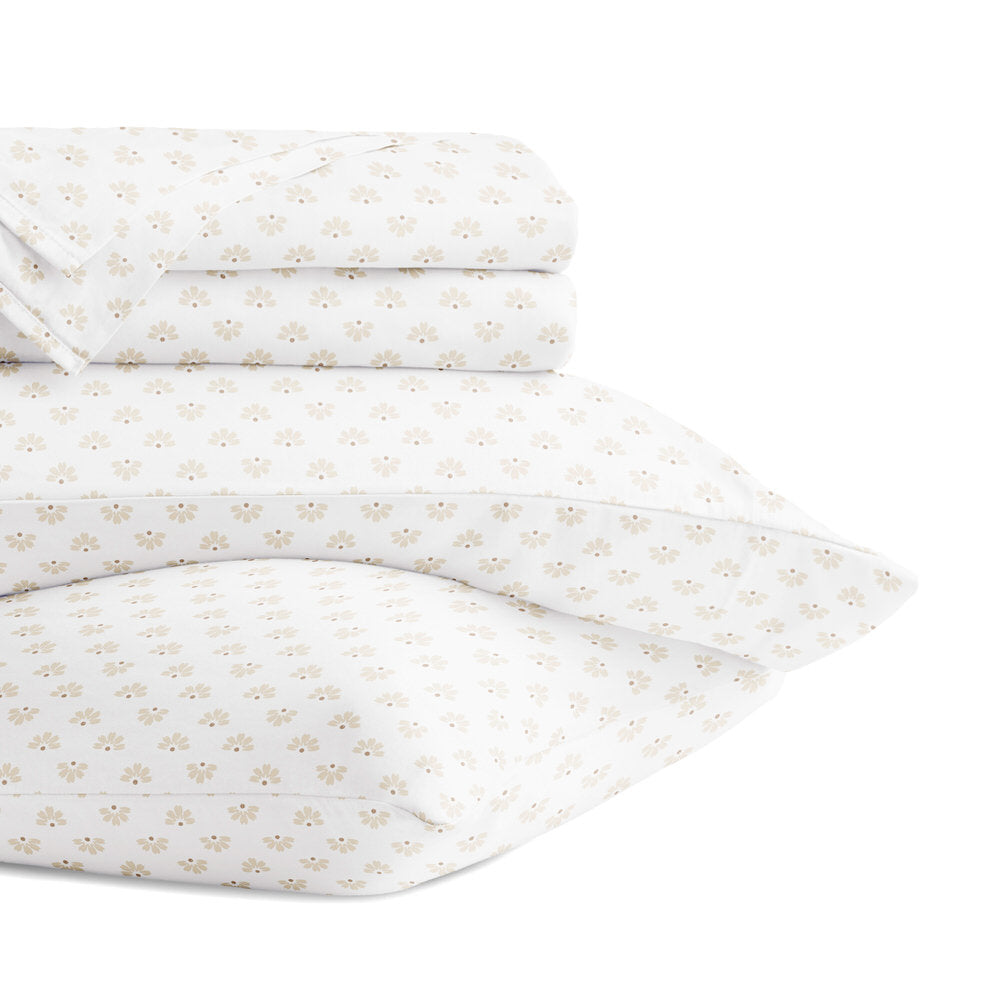 Moon Daisies 4-Piece Long Staple Cotton Sheet Set