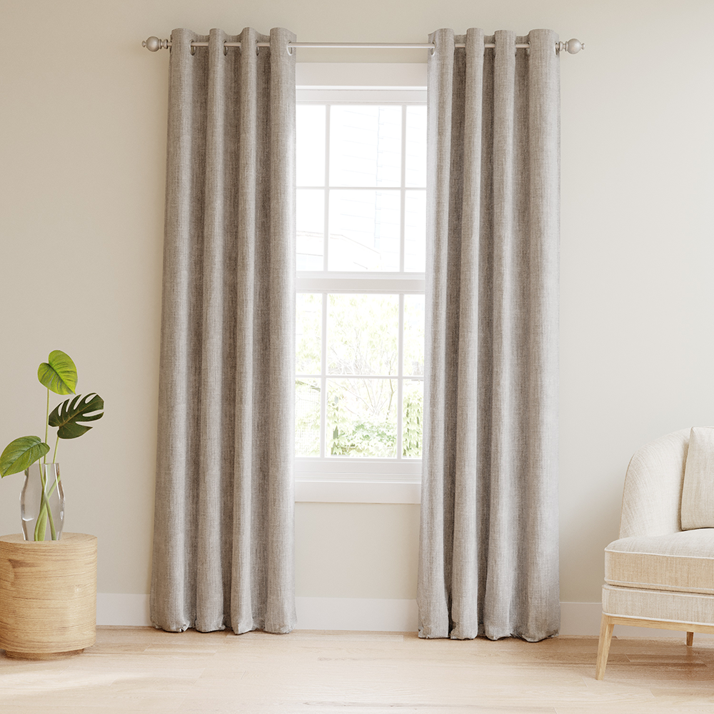 Total Blackout Linen Blend Grommet Curtains