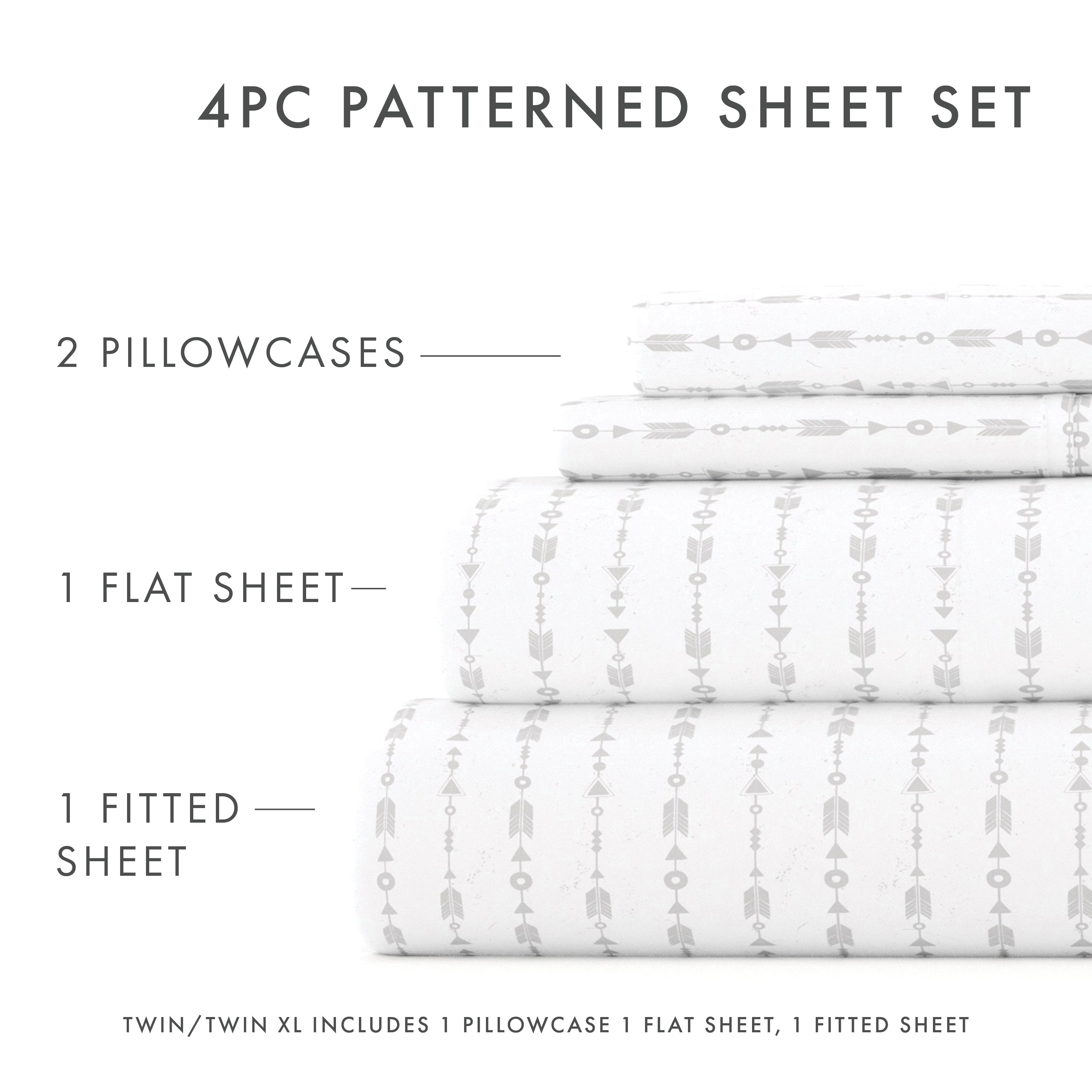Beaded Arrows Pattern 4-Piece Sheet Set - Sale