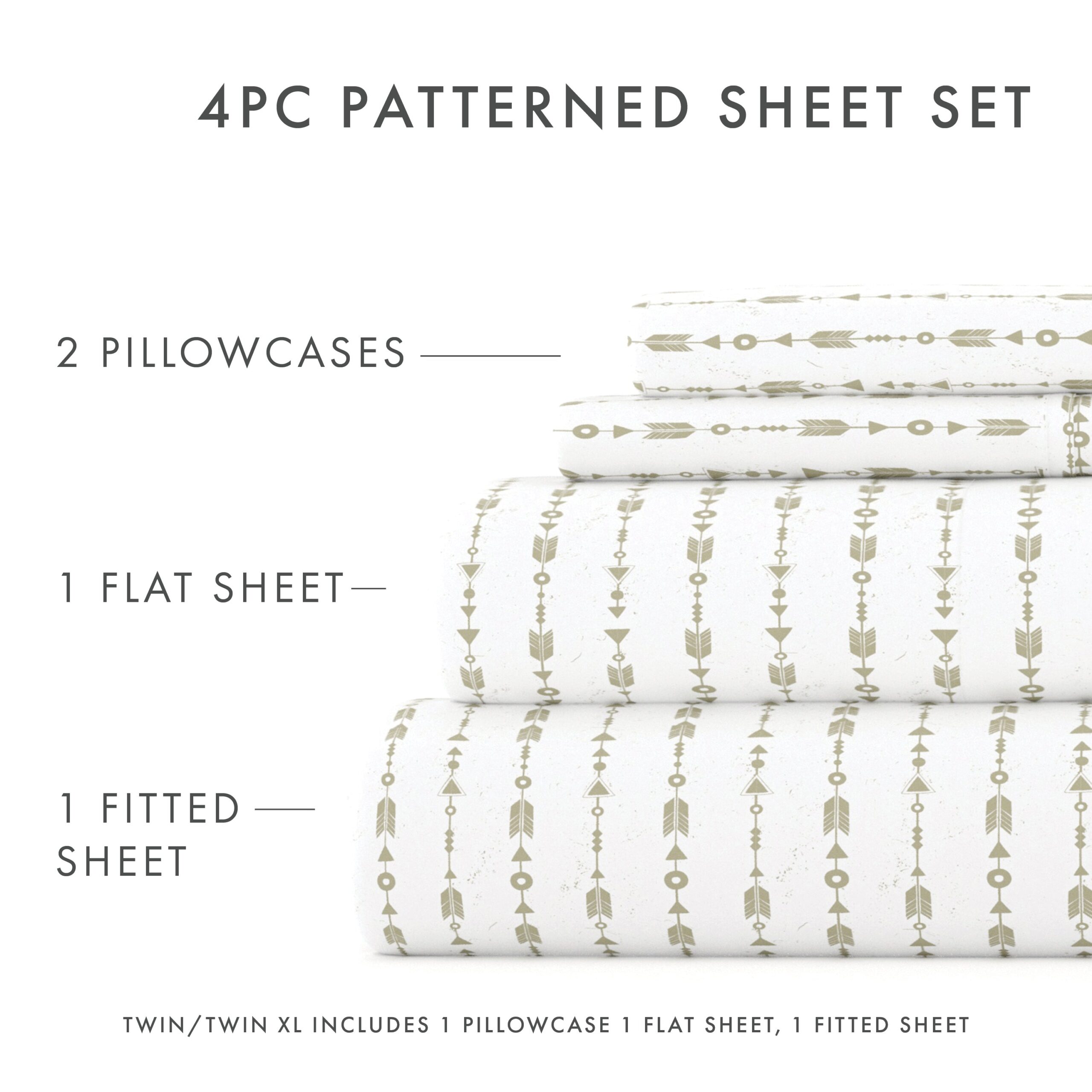 Beaded Arrows Pattern 4-Piece Sheet Set - Sale