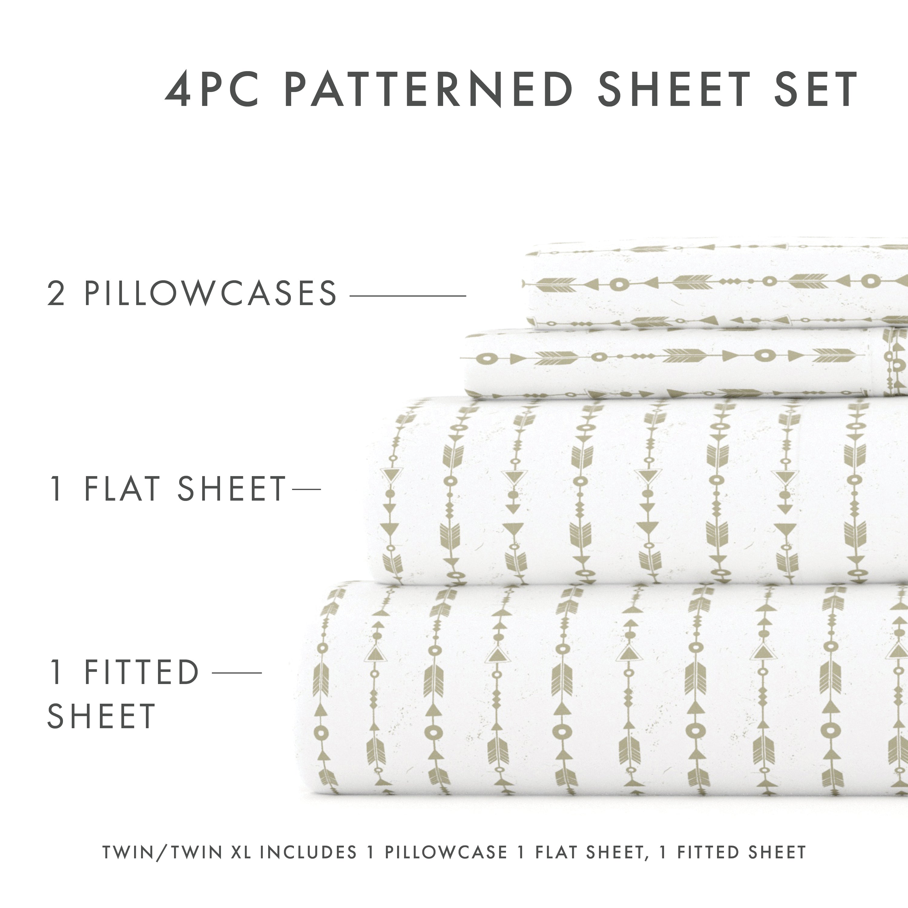 Beaded Arrows Pattern 4-Piece Sheet Set - Sale