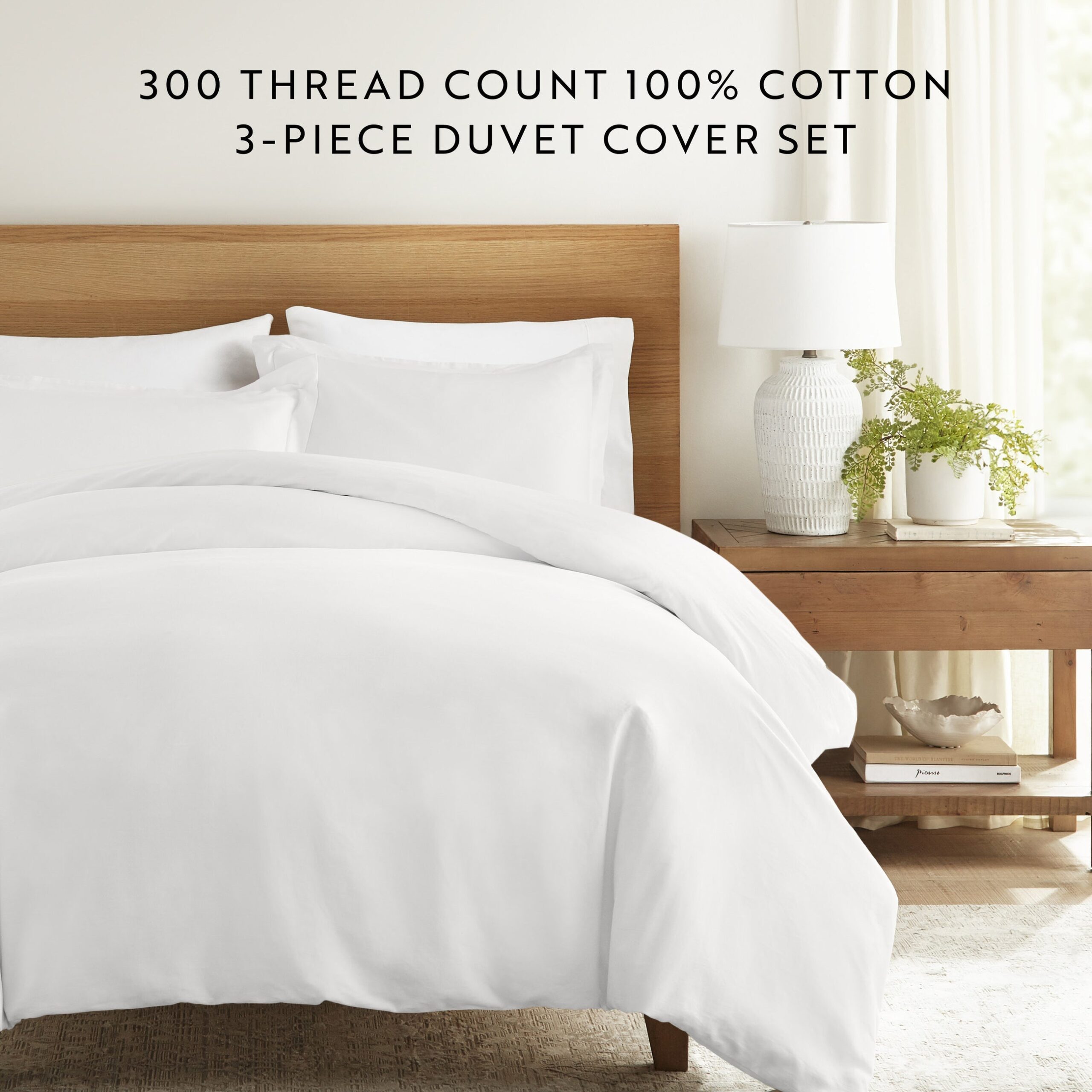 100% Long Staple Cotton 3-Piece Duvet Cover Set (Sale)
