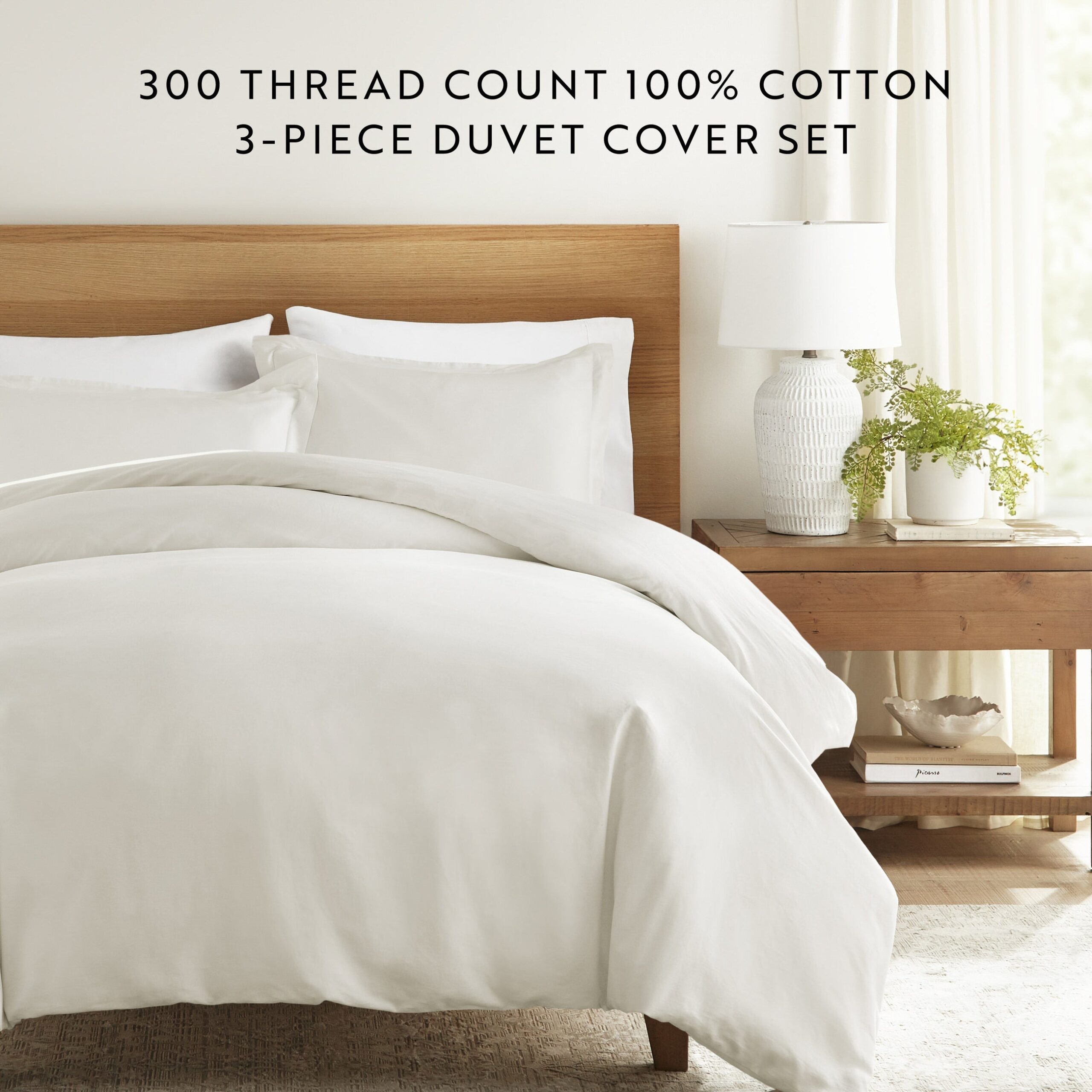 100% Long Staple Cotton 3-Piece Duvet Cover Set (Sale)