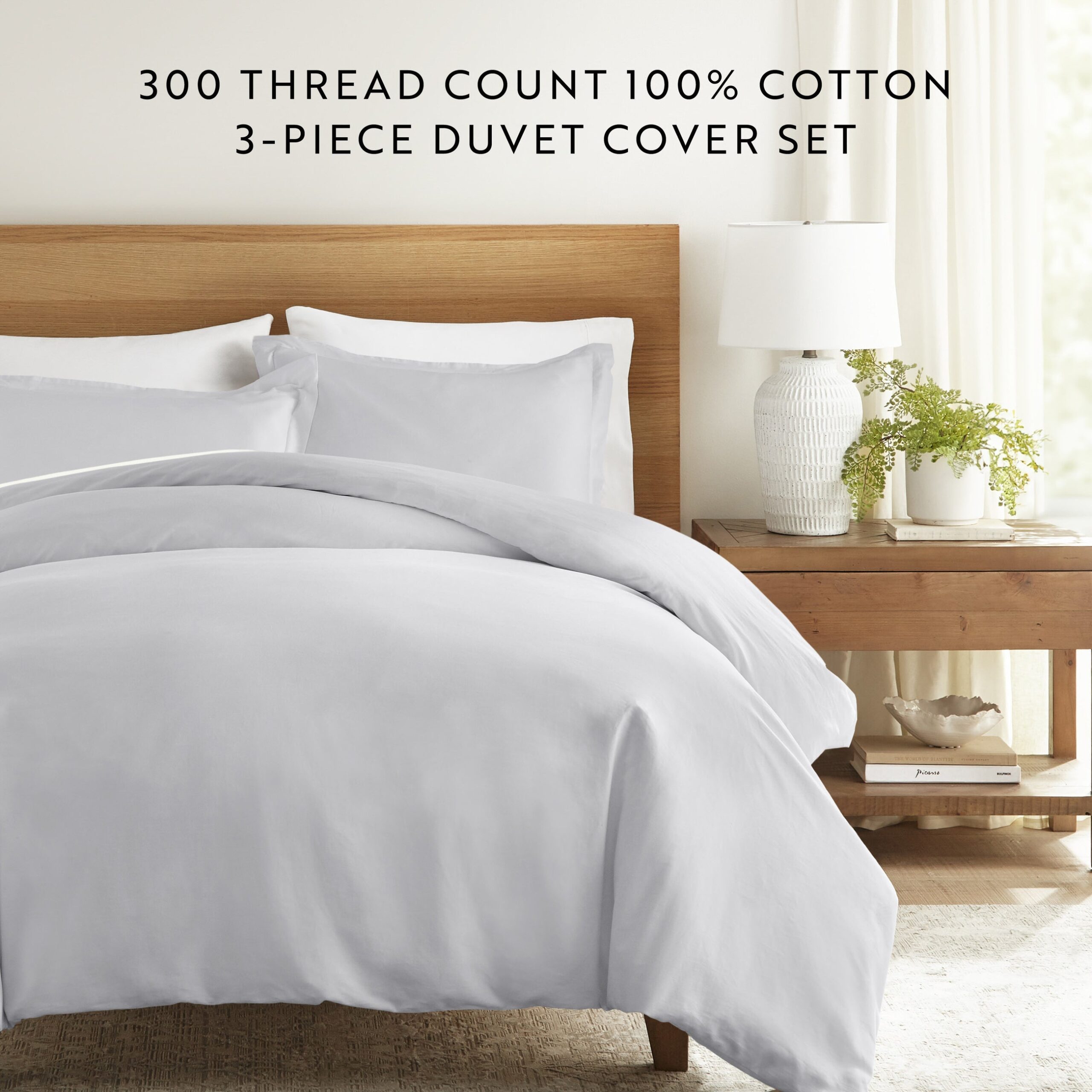 100% Long Staple Cotton 3-Piece Duvet Cover Set (Sale)