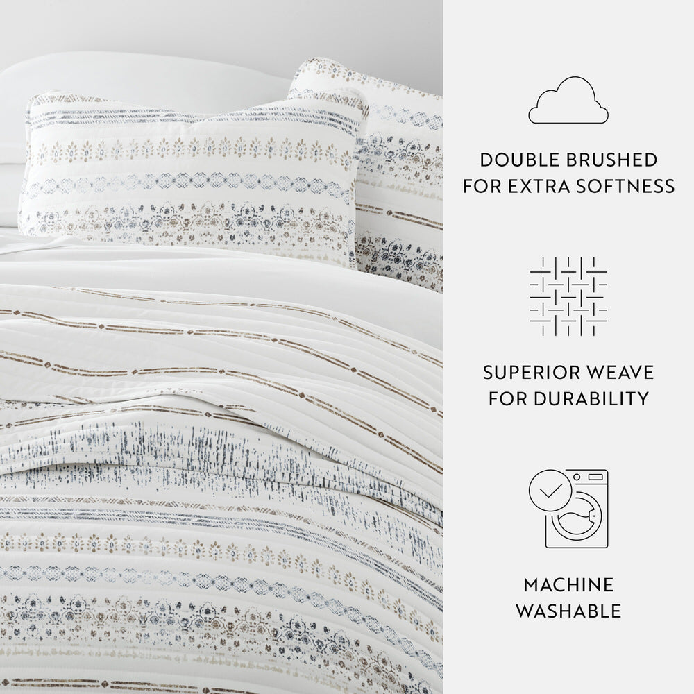 Relic Stripe Reversible Quilted Coverlet Set (Sale)