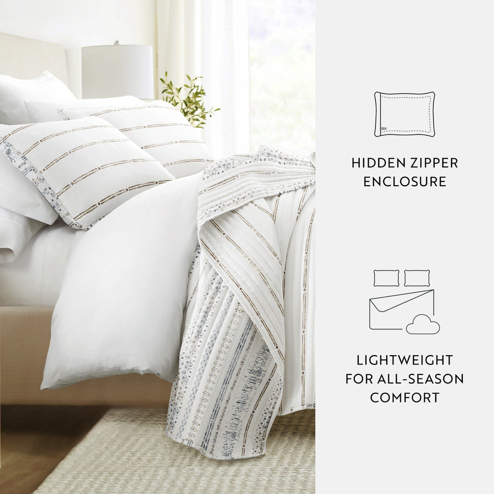 Relic Stripe Reversible Quilted Coverlet Set (Sale)