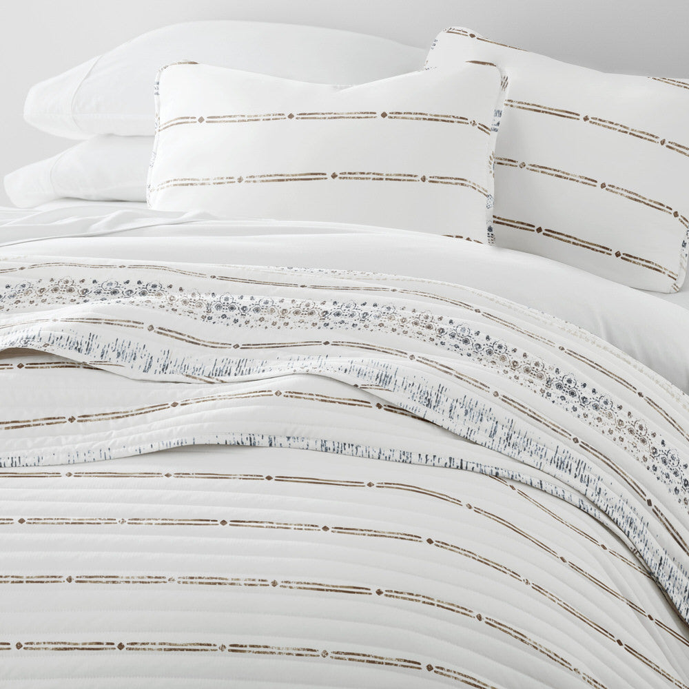 Relic Stripe Reversible Quilted Coverlet Set (Sale)