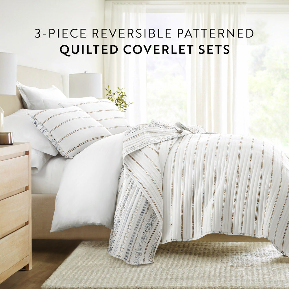 Relic Stripe Reversible Quilted Coverlet Set (Sale)