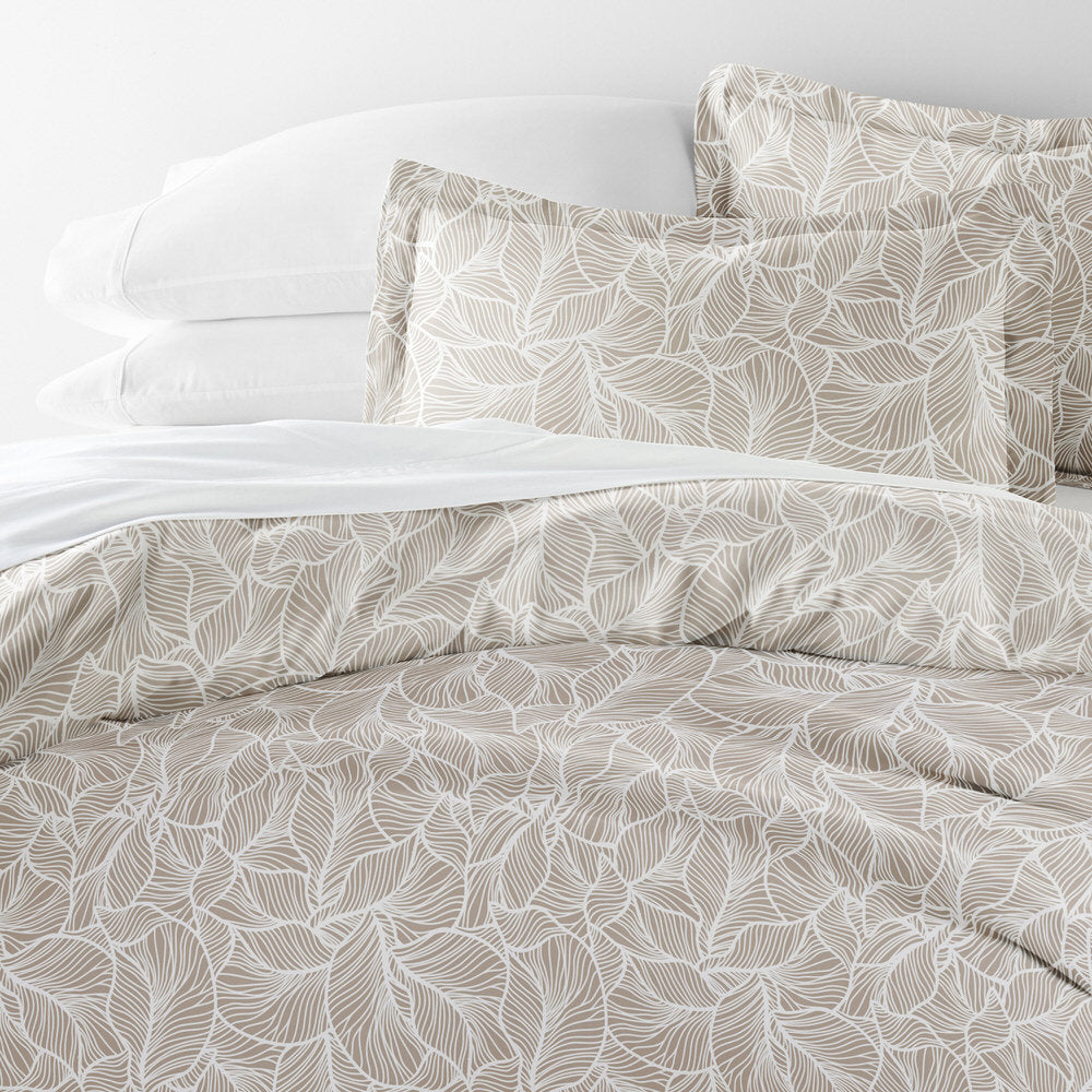 Linear Leaves Pattern 3-Piece Duvet Cover Set (Sale)
