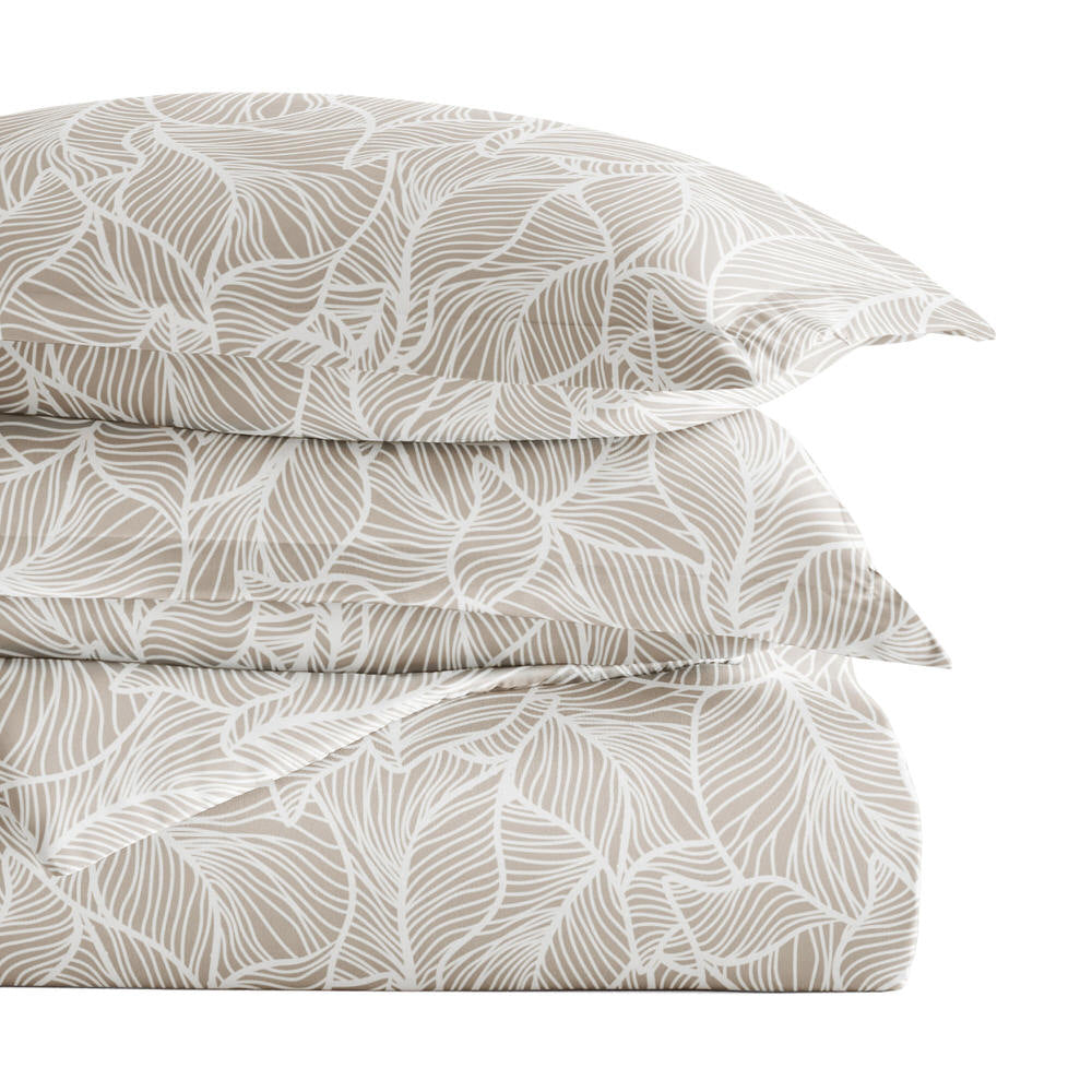 Linear Leaves Pattern 3-Piece Duvet Cover Set (Sale)