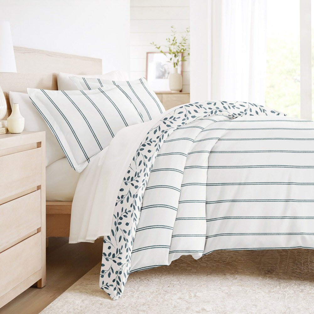 Watercolor Vines Pattern 3-Piece Reversible Duvet Cover Set (Sale)