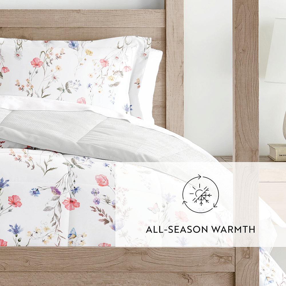 Meadow Floral Reversible Down-Alternative Comforter Set (Sale)