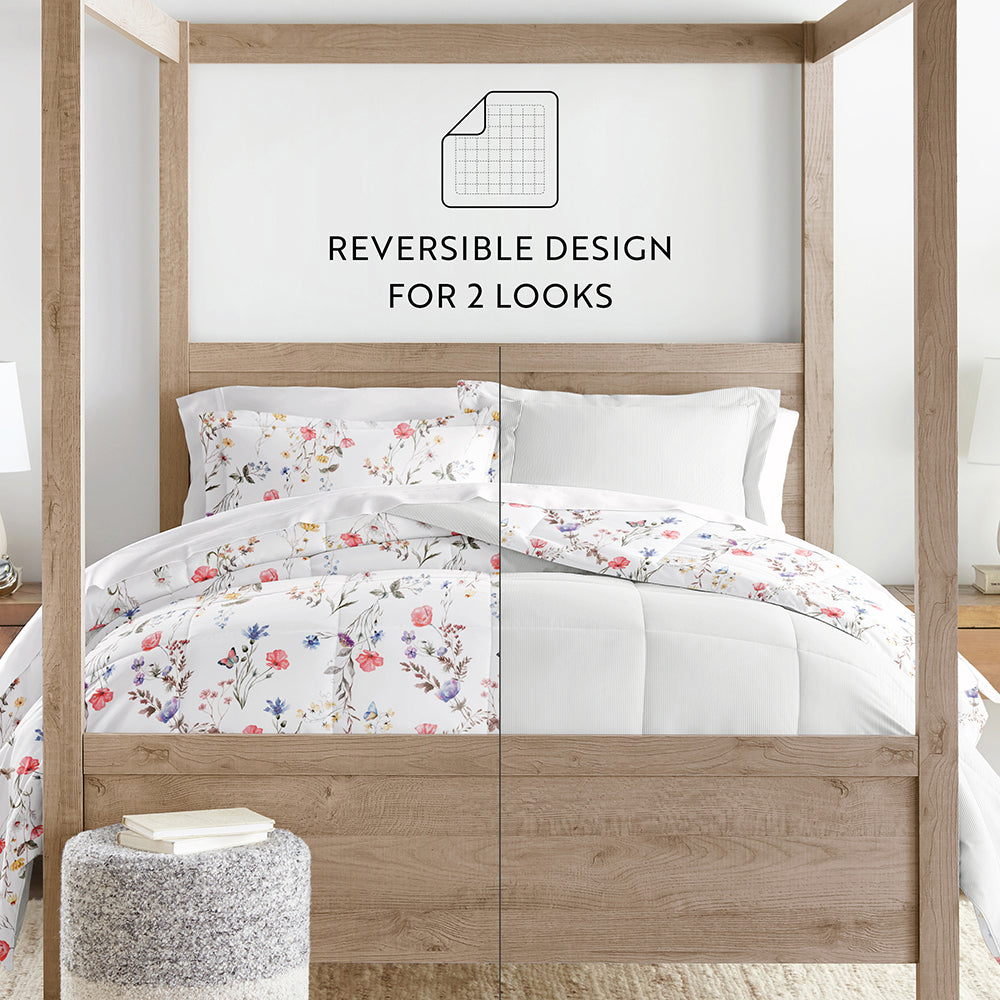 Meadow Floral Reversible Down-Alternative Comforter Set (Sale)