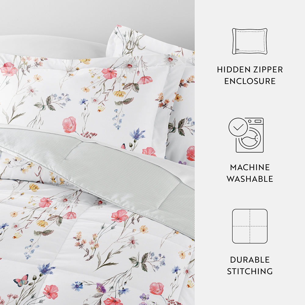 Meadow Floral Reversible Down-Alternative Comforter Set (Sale)
