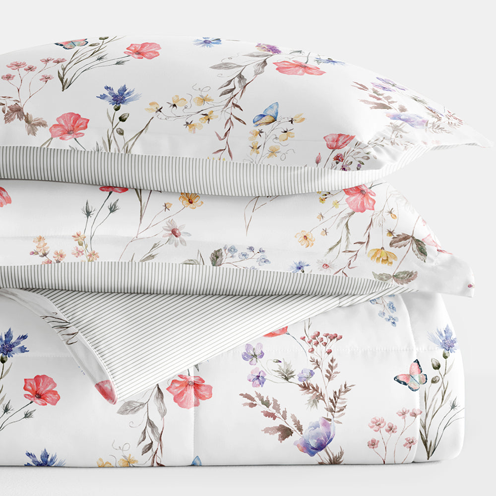 Meadow Floral Reversible Down-Alternative Comforter Set (Sale)
