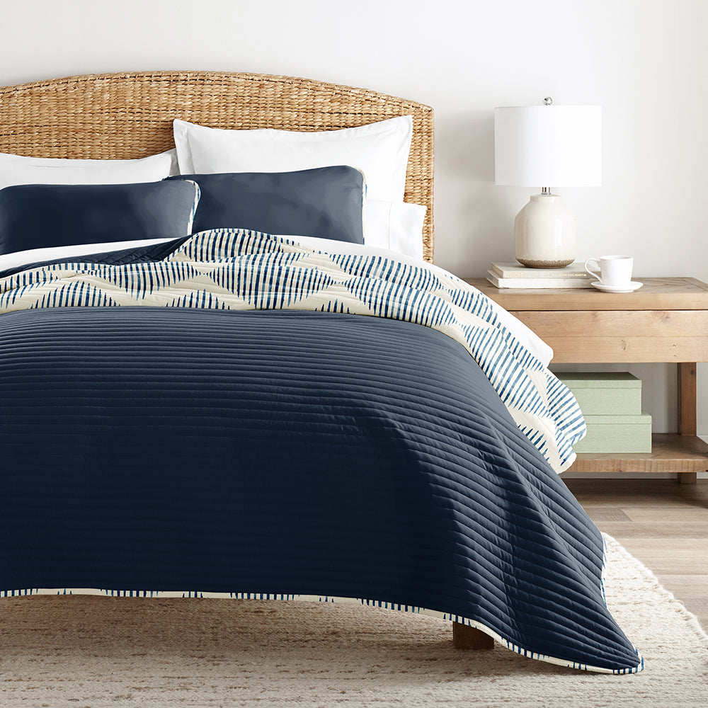 Distressed Diamond Reversible Quilted Coverlet Set (Sale)