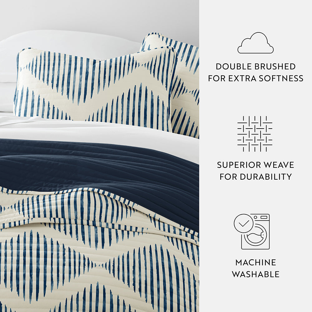 Distressed Diamond Reversible Quilted Coverlet Set (Sale)