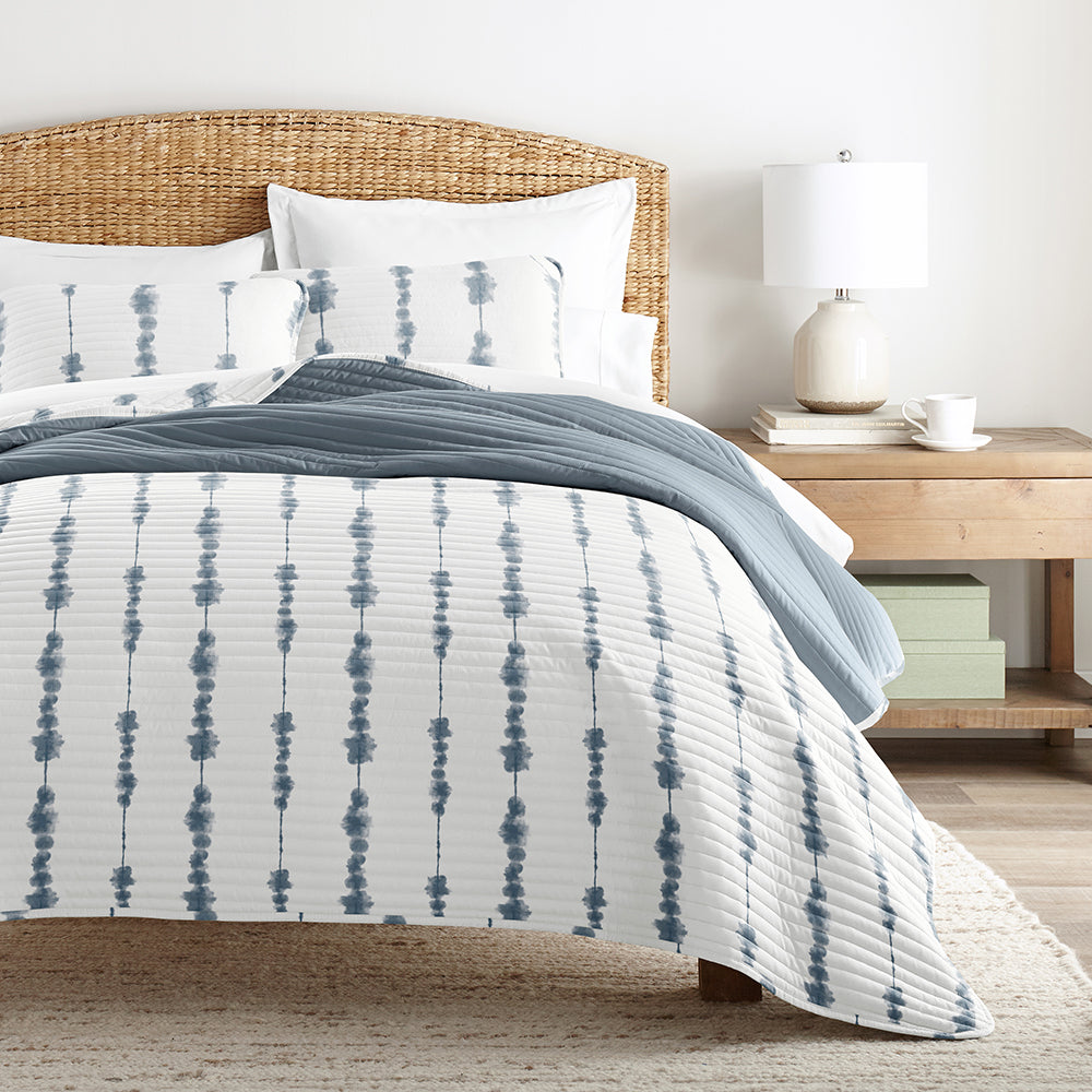 Shibori Reversible Quilted Coverlet Set (Sale)