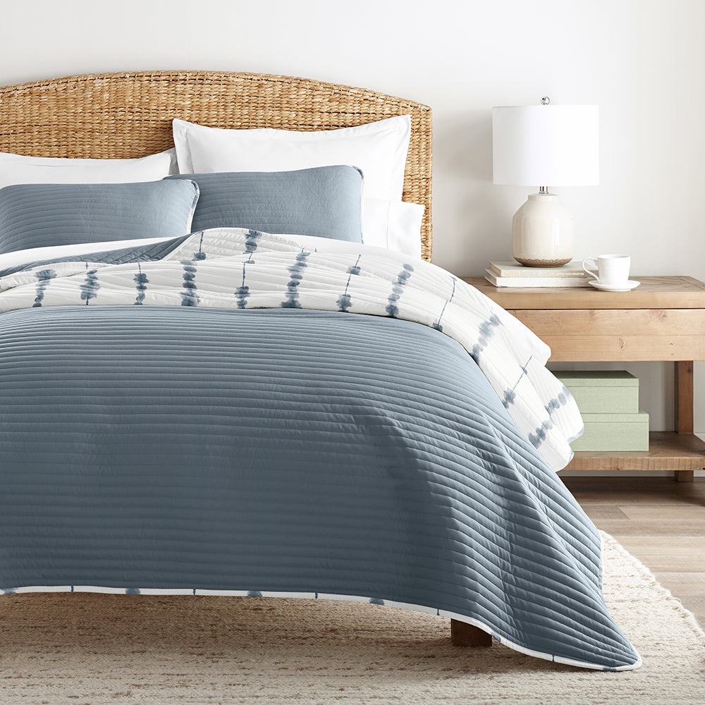 Shibori Reversible Quilted Coverlet Set (Sale)