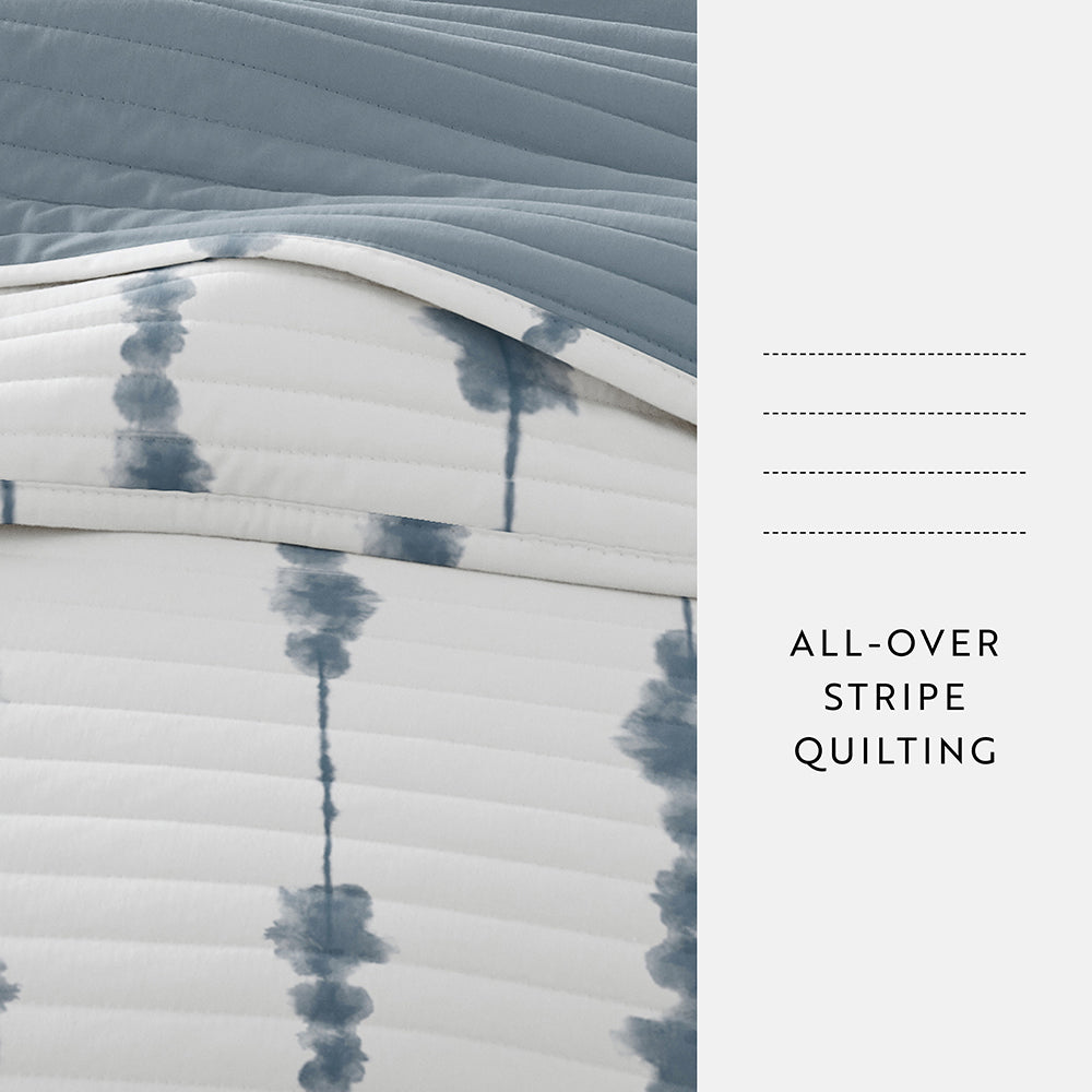 Shibori Reversible Quilted Coverlet Set (Sale)