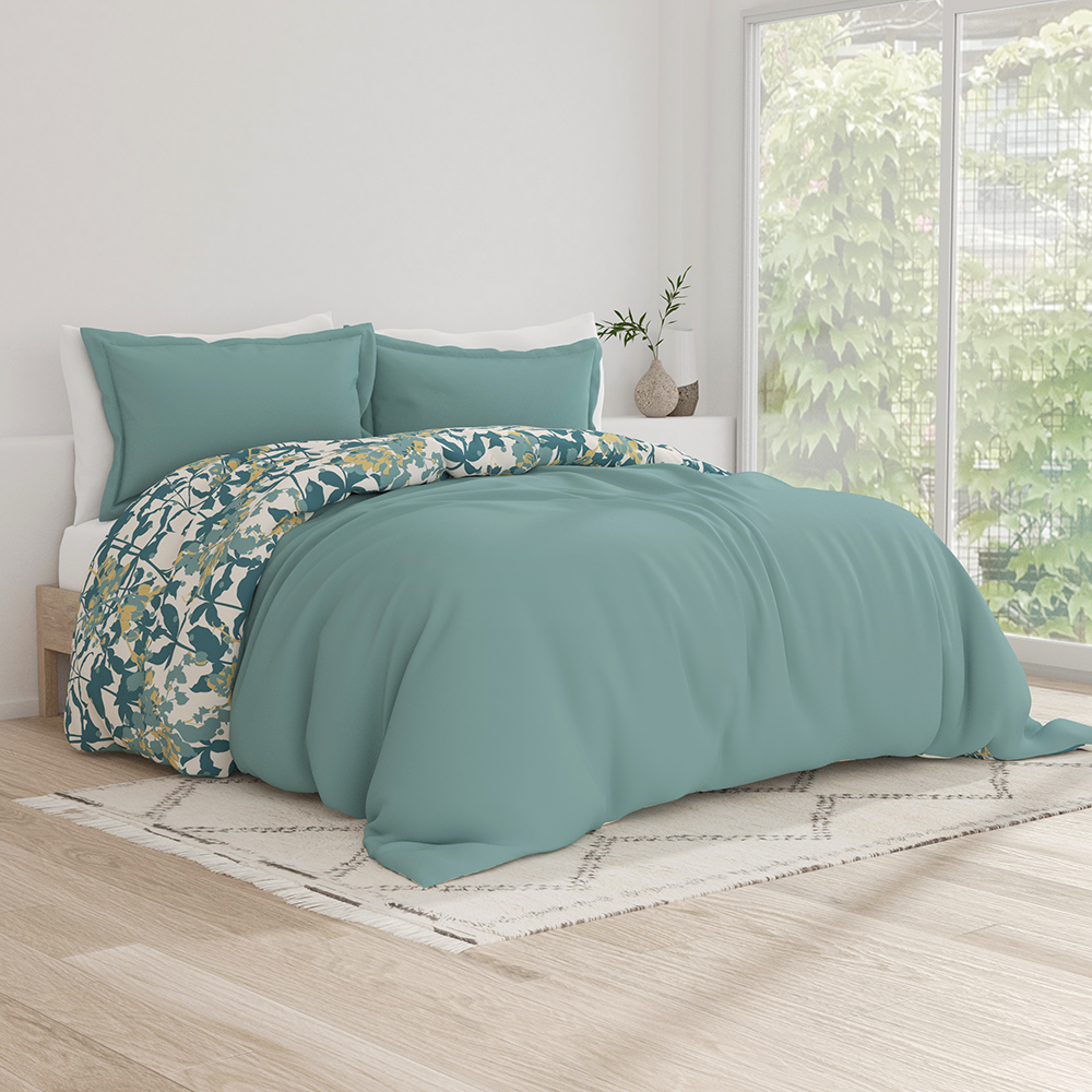 Boho Flower Pattern 3-Piece Reversible Duvet Cover Set (Sale)