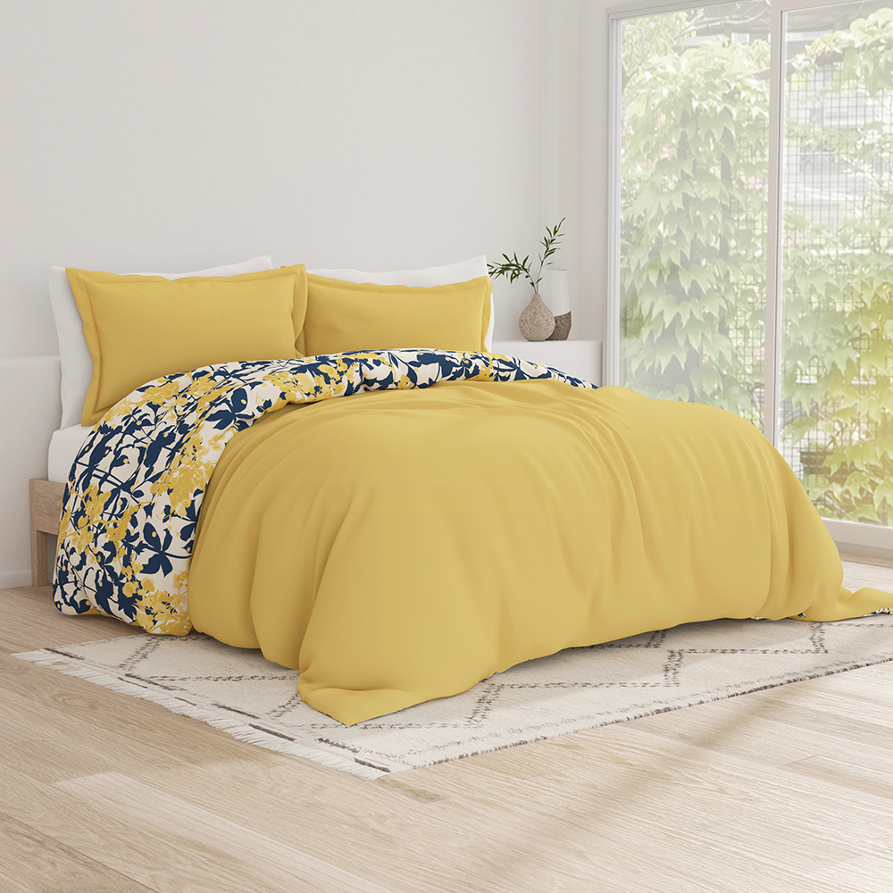 Boho Flower Pattern 3-Piece Reversible Duvet Cover Set (Sale)