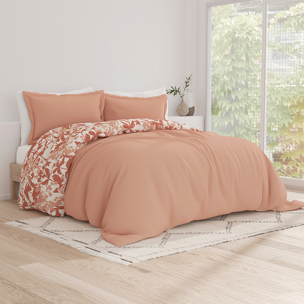 Boho Flower Pattern 3-Piece Reversible Duvet Cover Set (Sale)