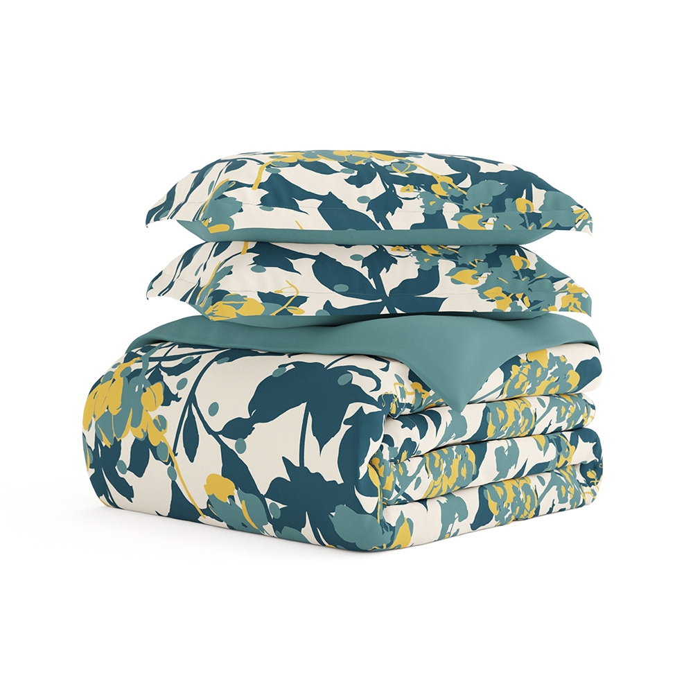 Boho Flower Pattern 3-Piece Reversible Duvet Cover Set (Sale)