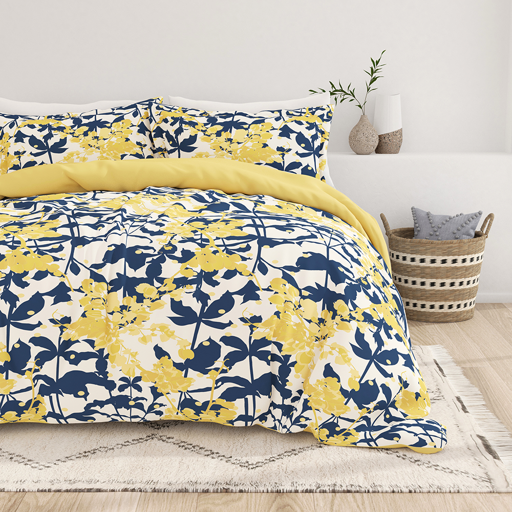 Boho Flower Pattern 3-Piece Reversible Duvet Cover Set (Sale)