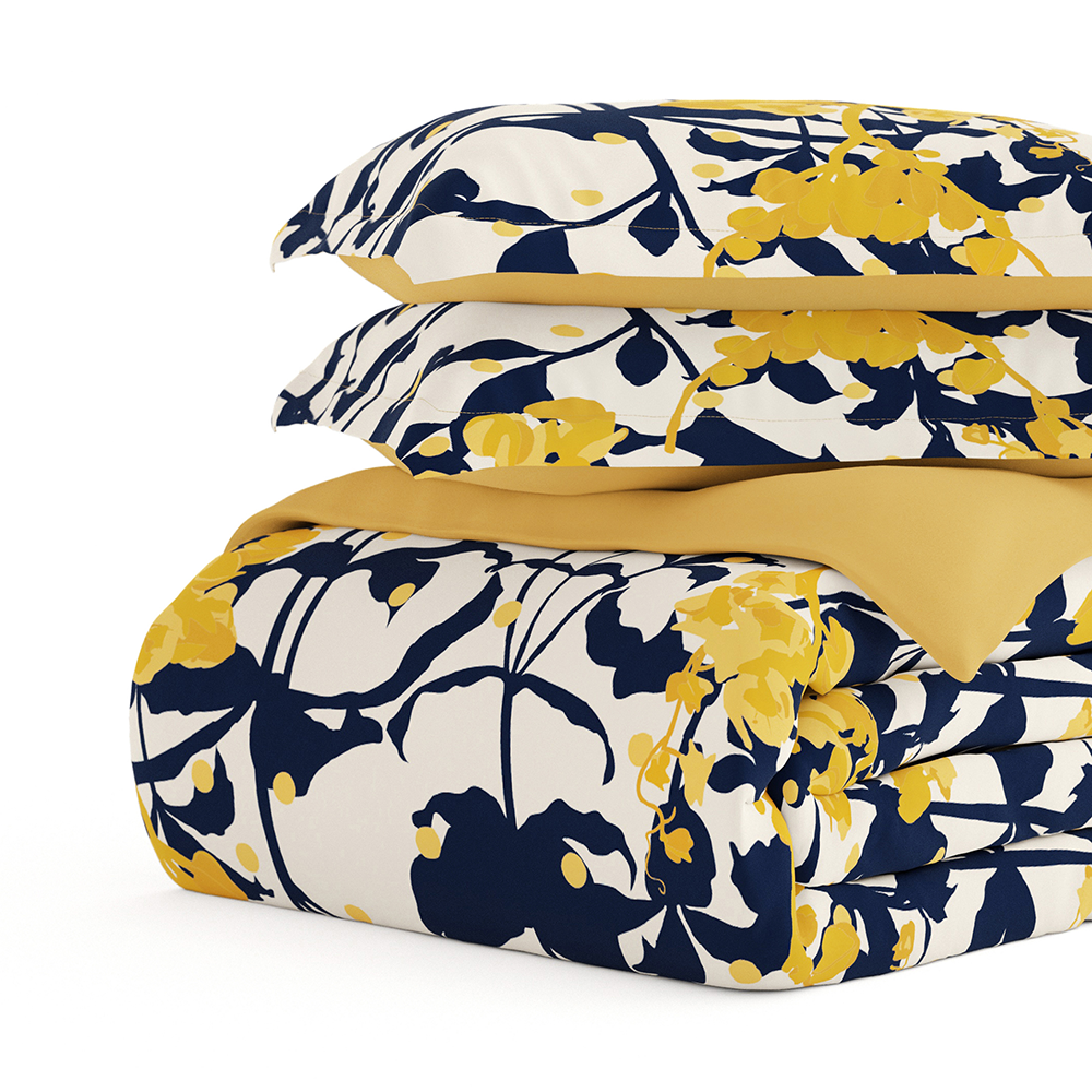 Boho Flower Pattern 3-Piece Reversible Duvet Cover Set (Sale)