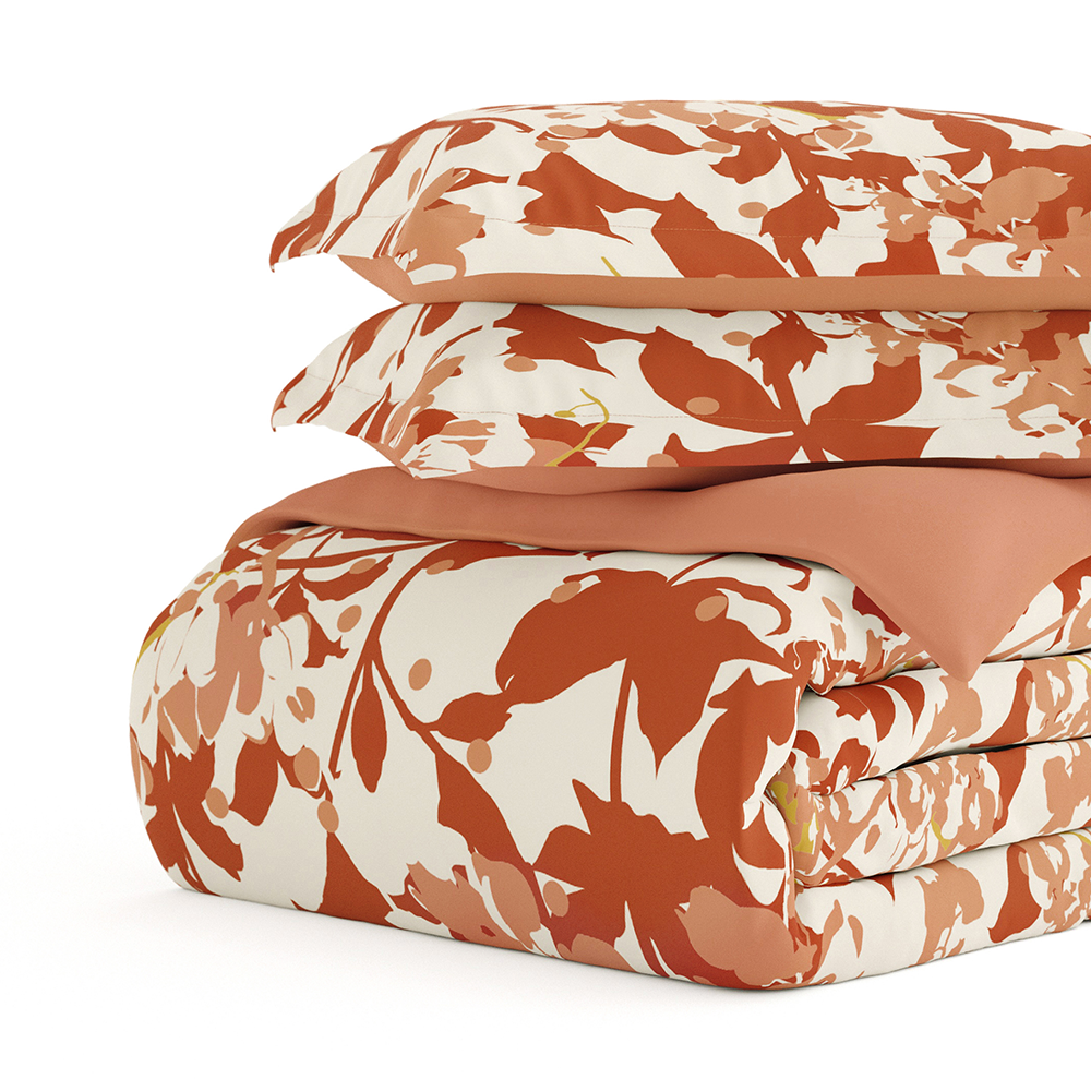 Boho Flower Pattern 3-Piece Reversible Duvet Cover Set (Sale)
