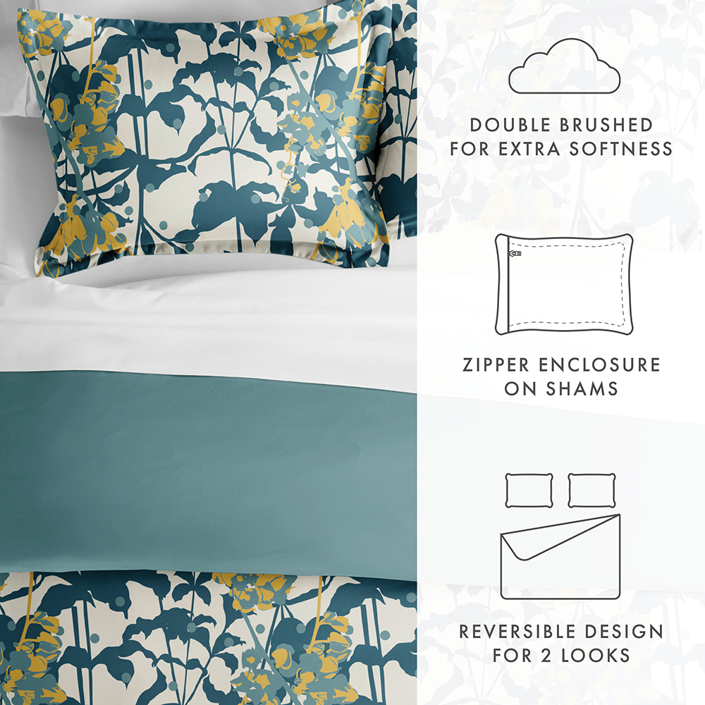Boho Flower Pattern 3-Piece Reversible Duvet Cover Set (Sale)