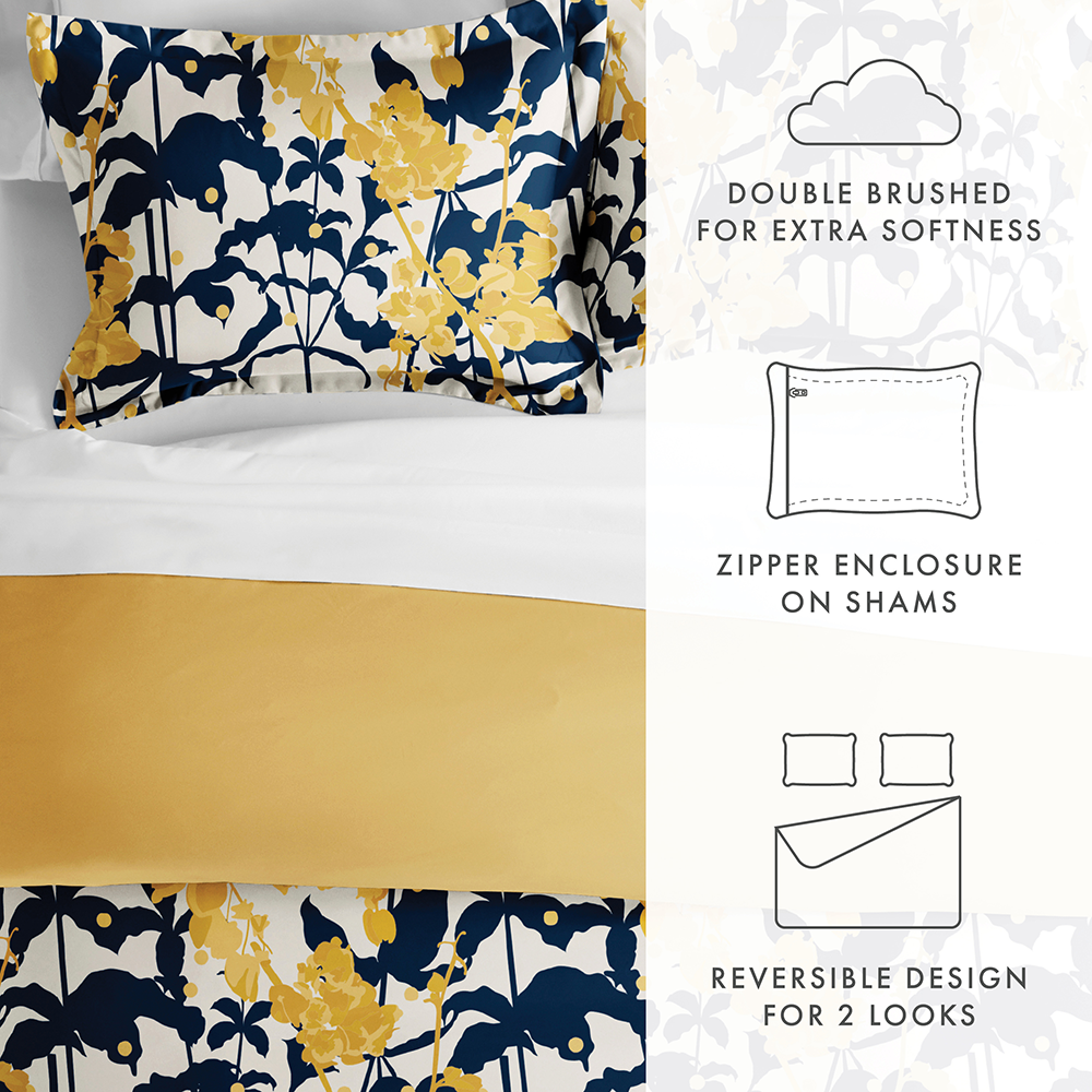 Boho Flower Pattern 3-Piece Reversible Duvet Cover Set (Sale)